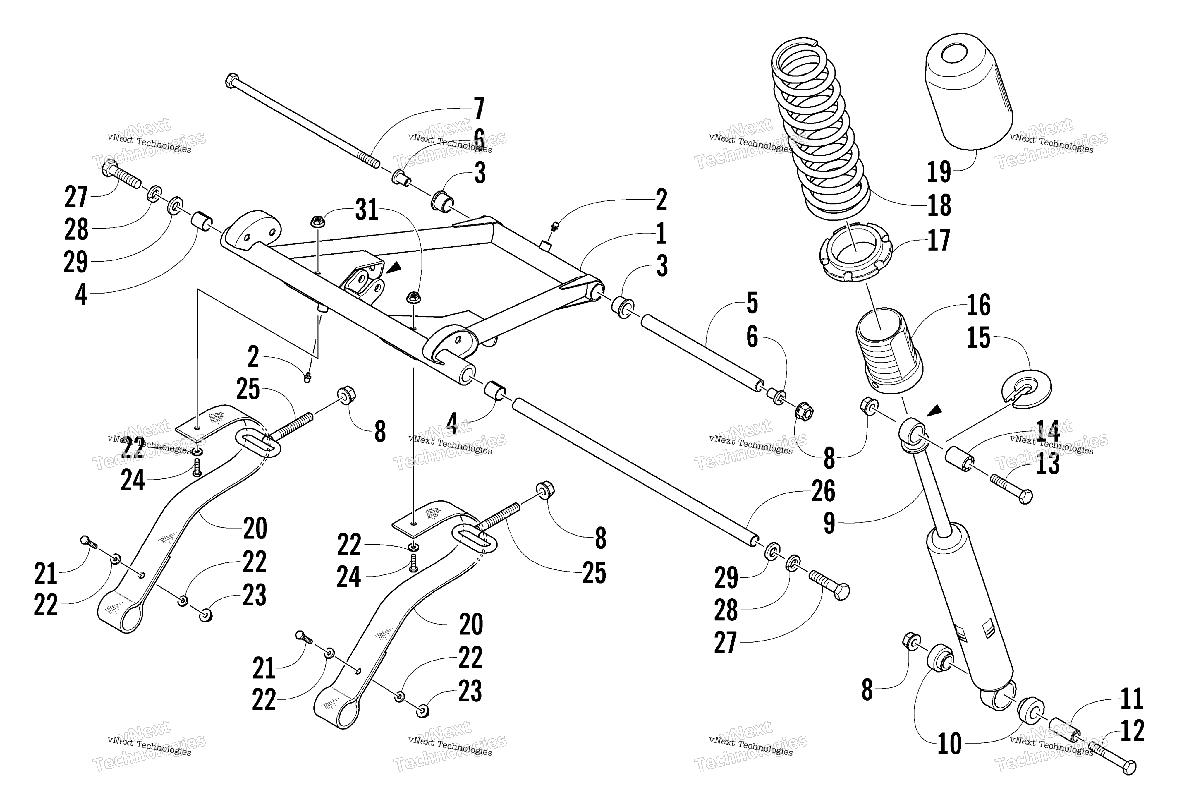 Задняя часть Suspension Front Arm Assembly