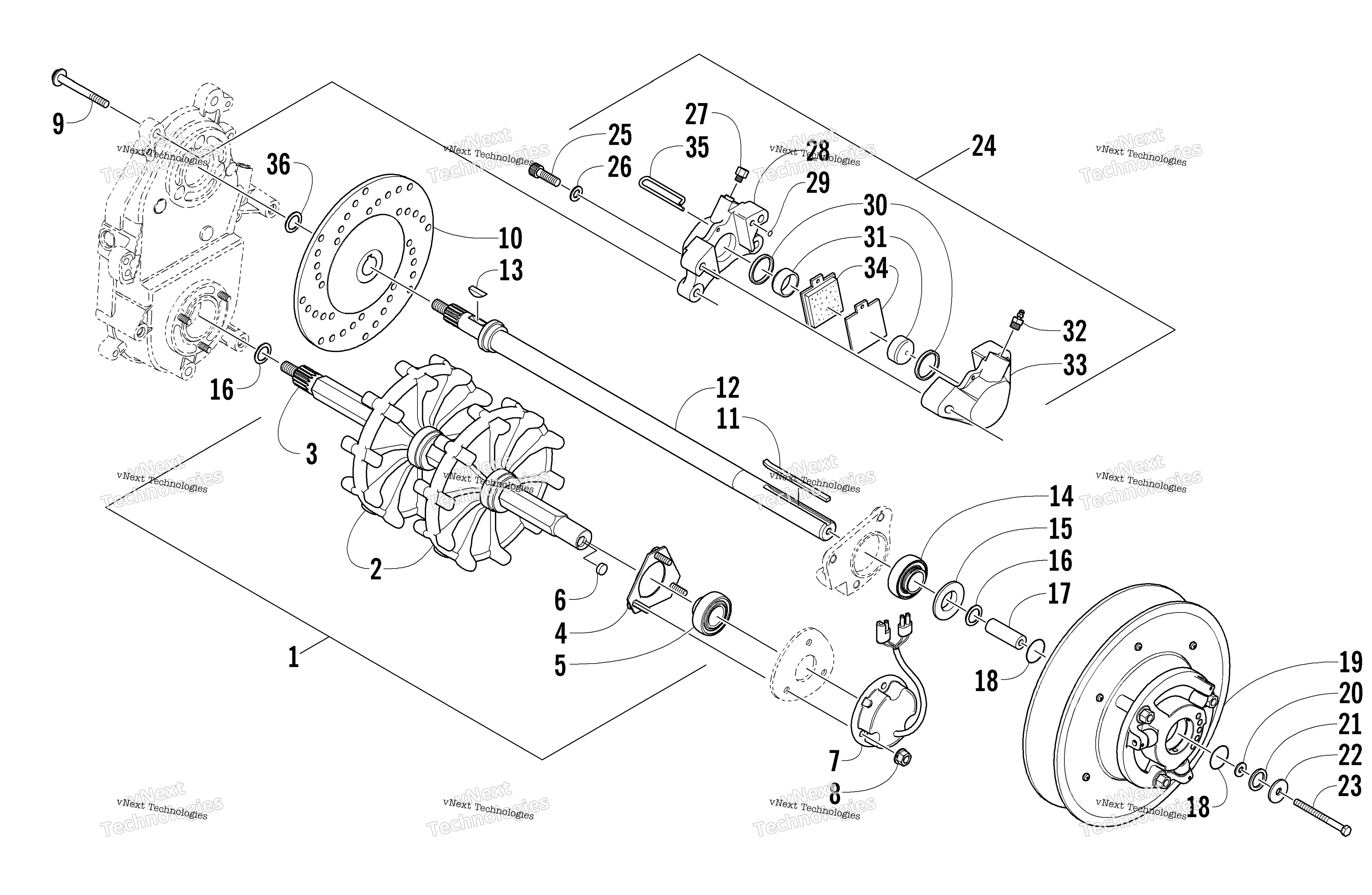 Привод Train Shafts And Brake Assemblies