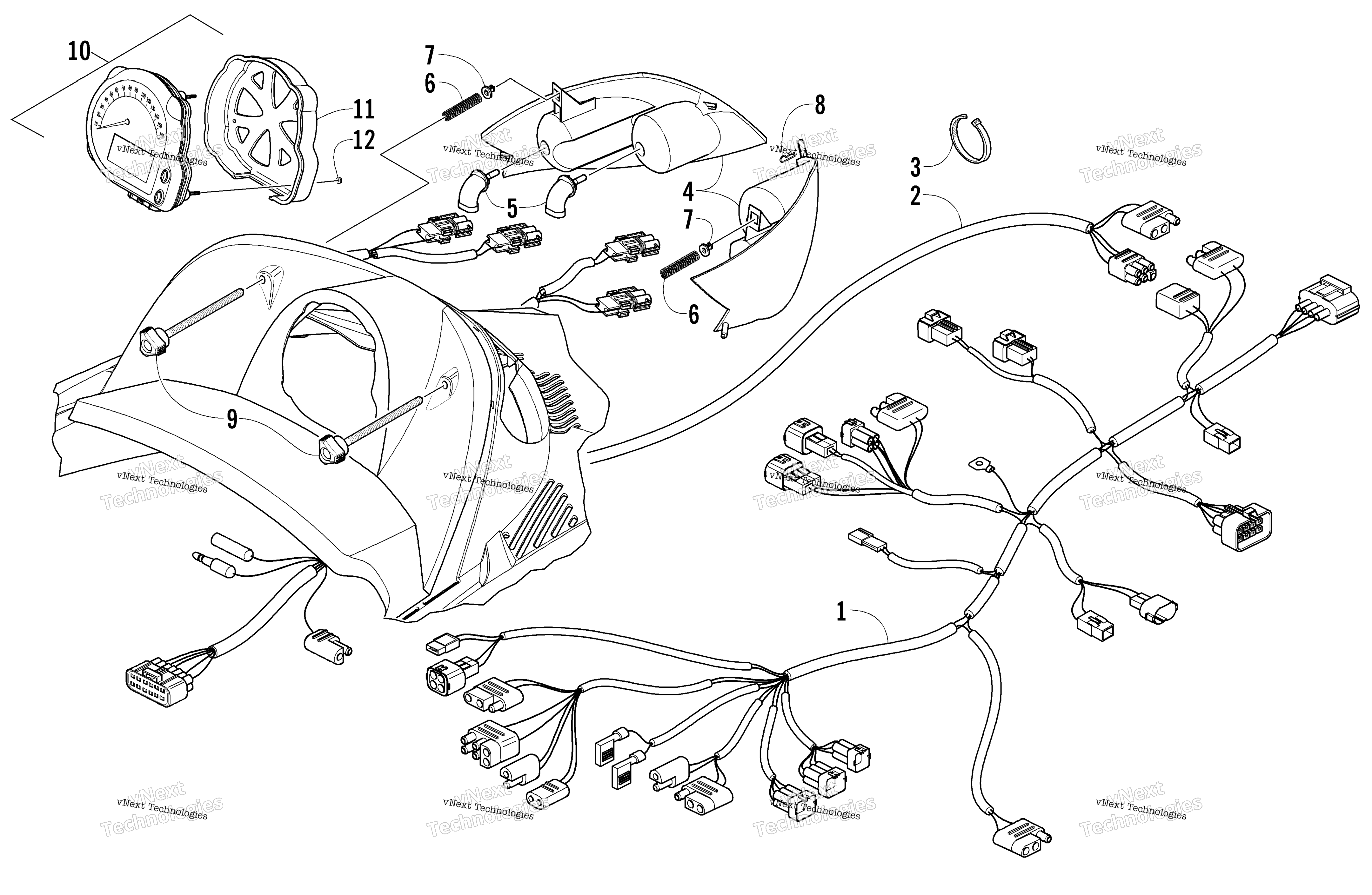 Headlight, Instruments, и Wiring Assemblies