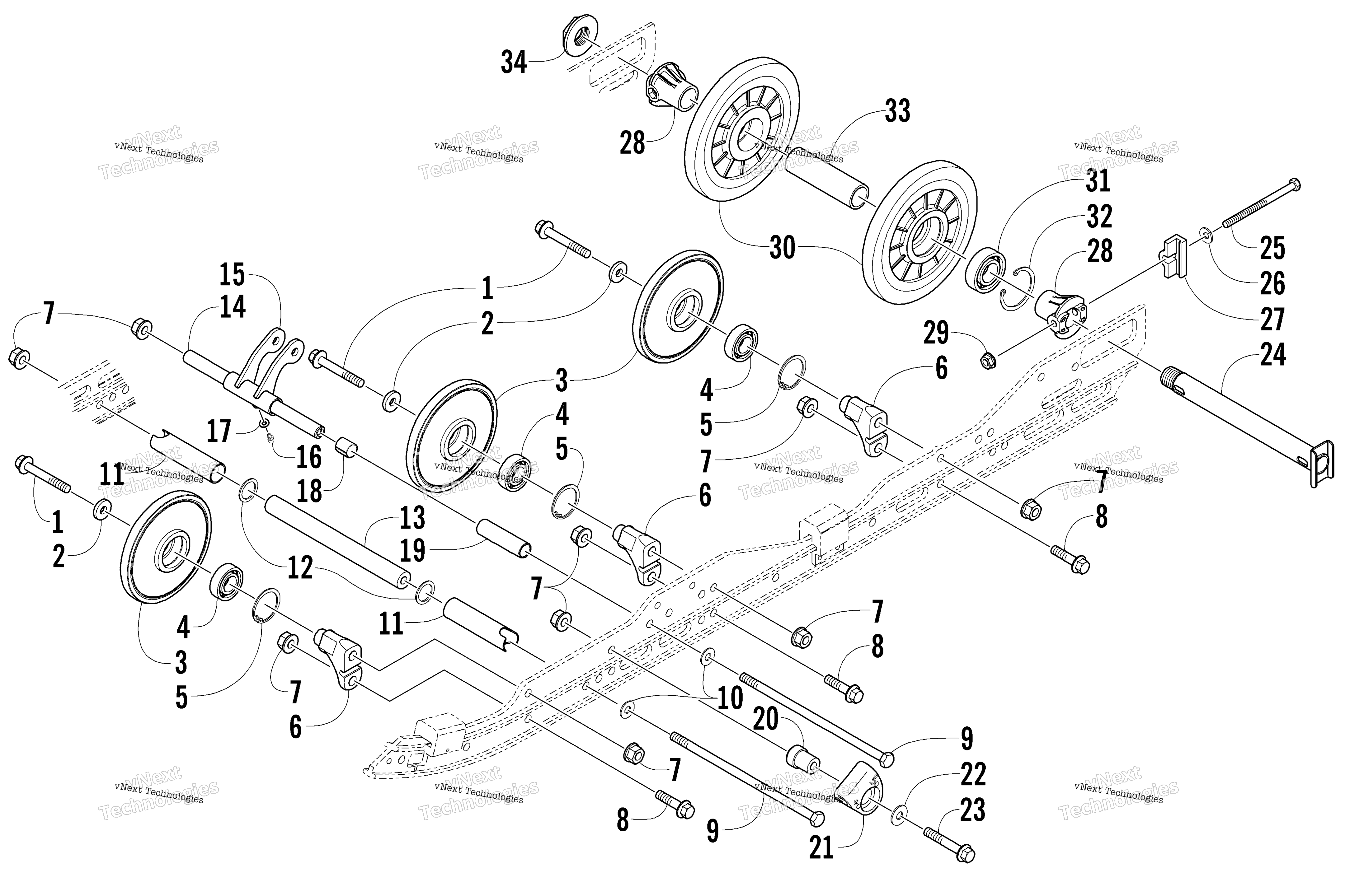 Idler колесо узел