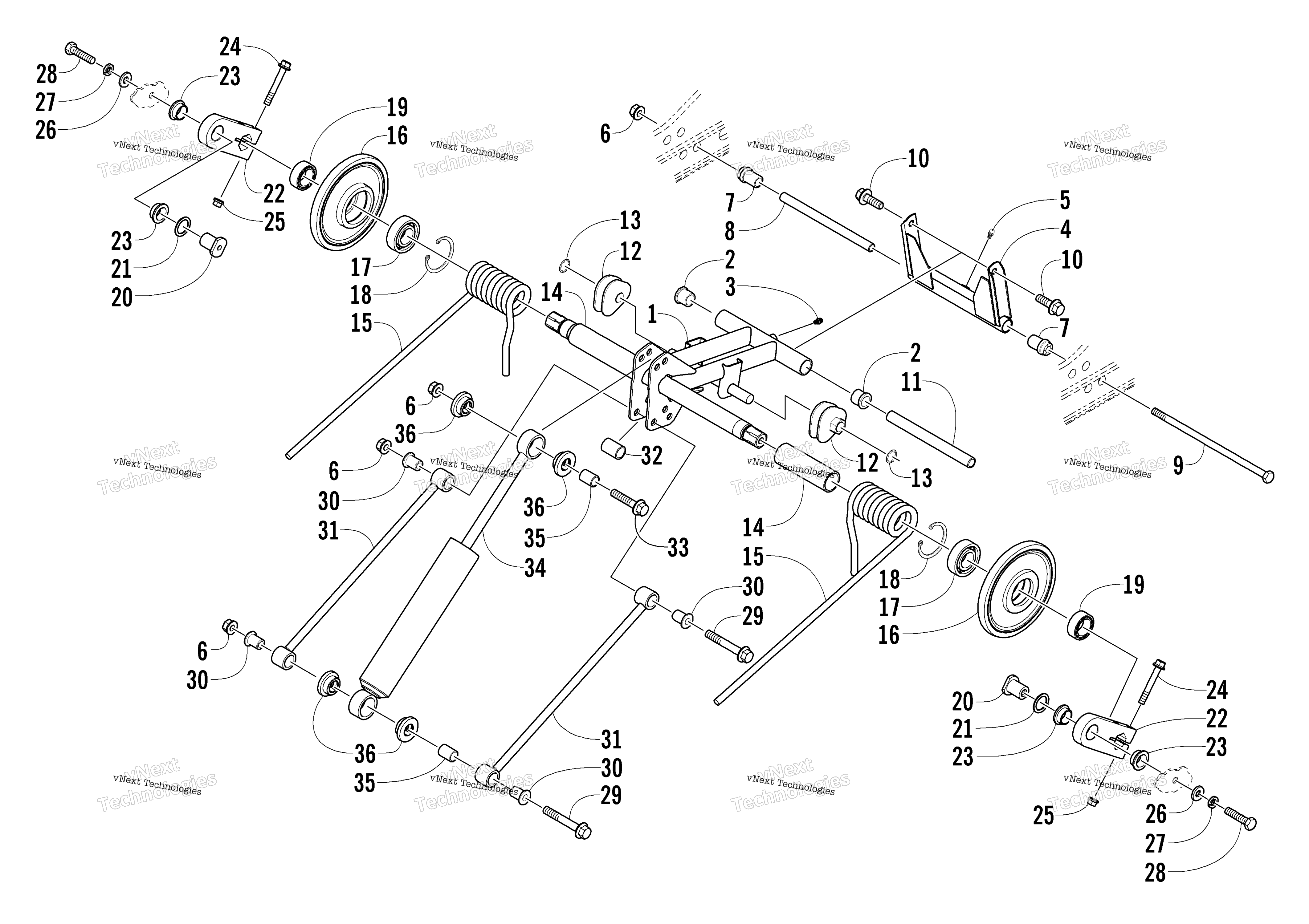 Задняя часть Suspension Rear Arm Assembly