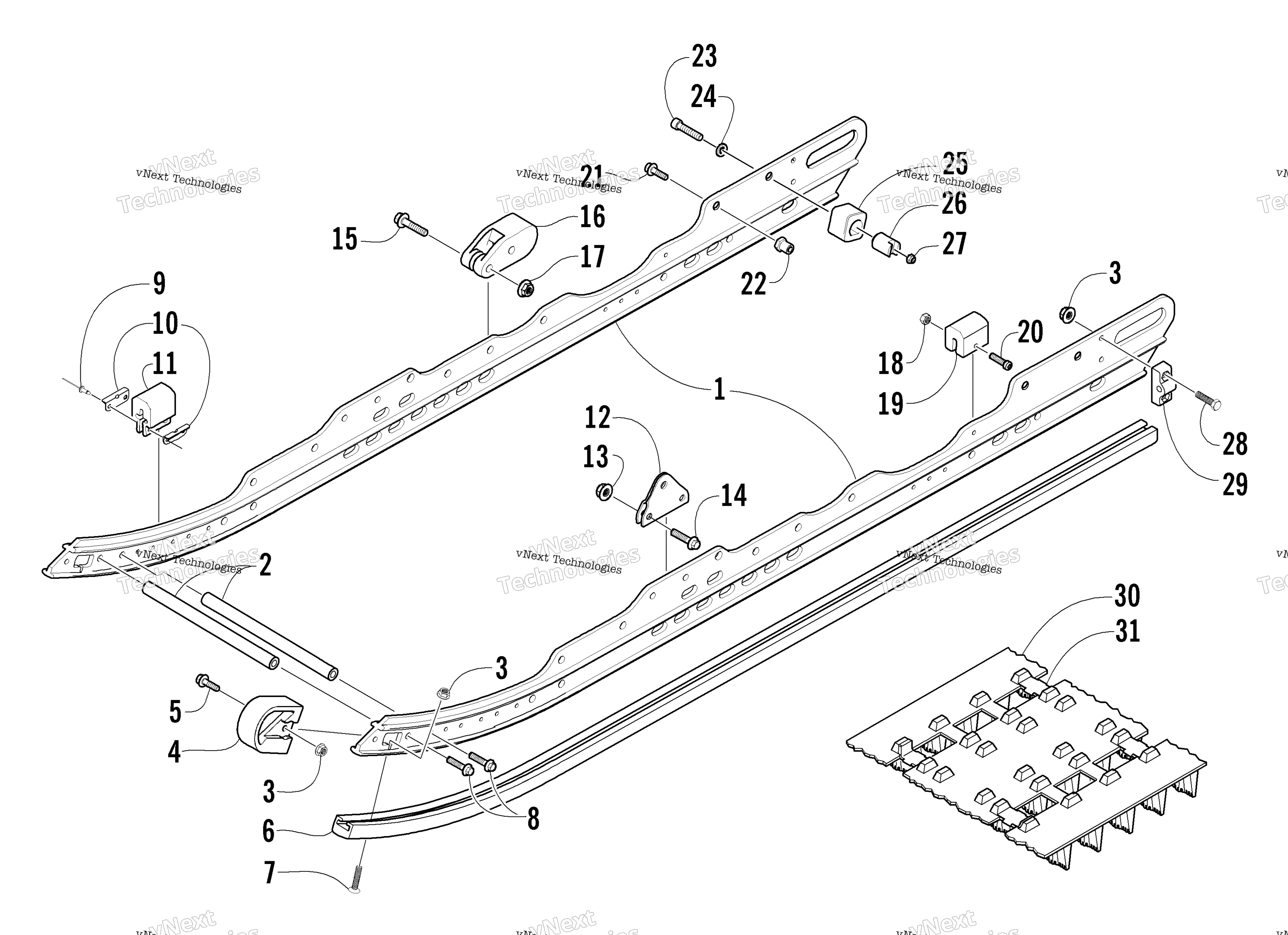 Slide Rail и Track узел