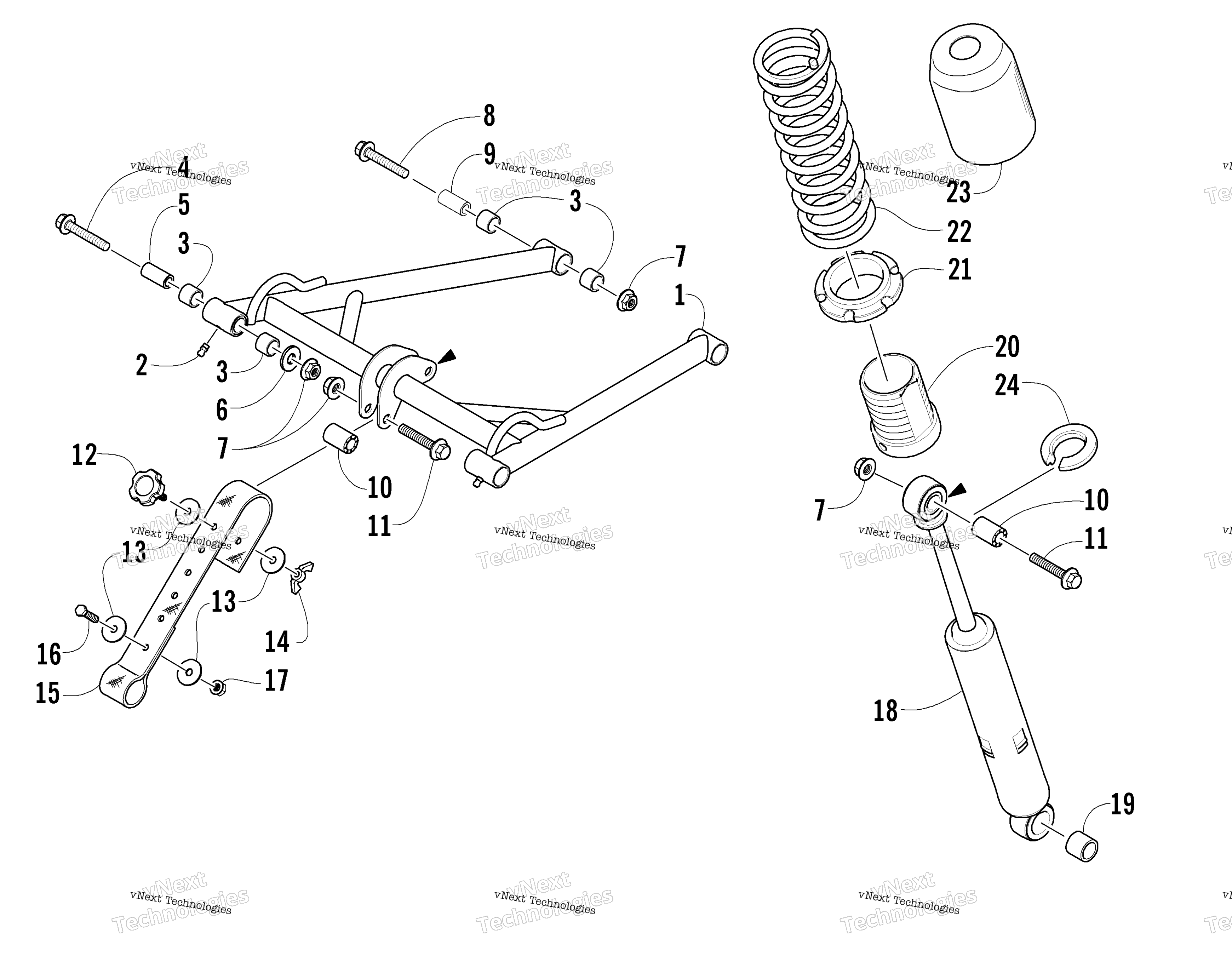 Задняя часть Suspension Front Arm Assembly