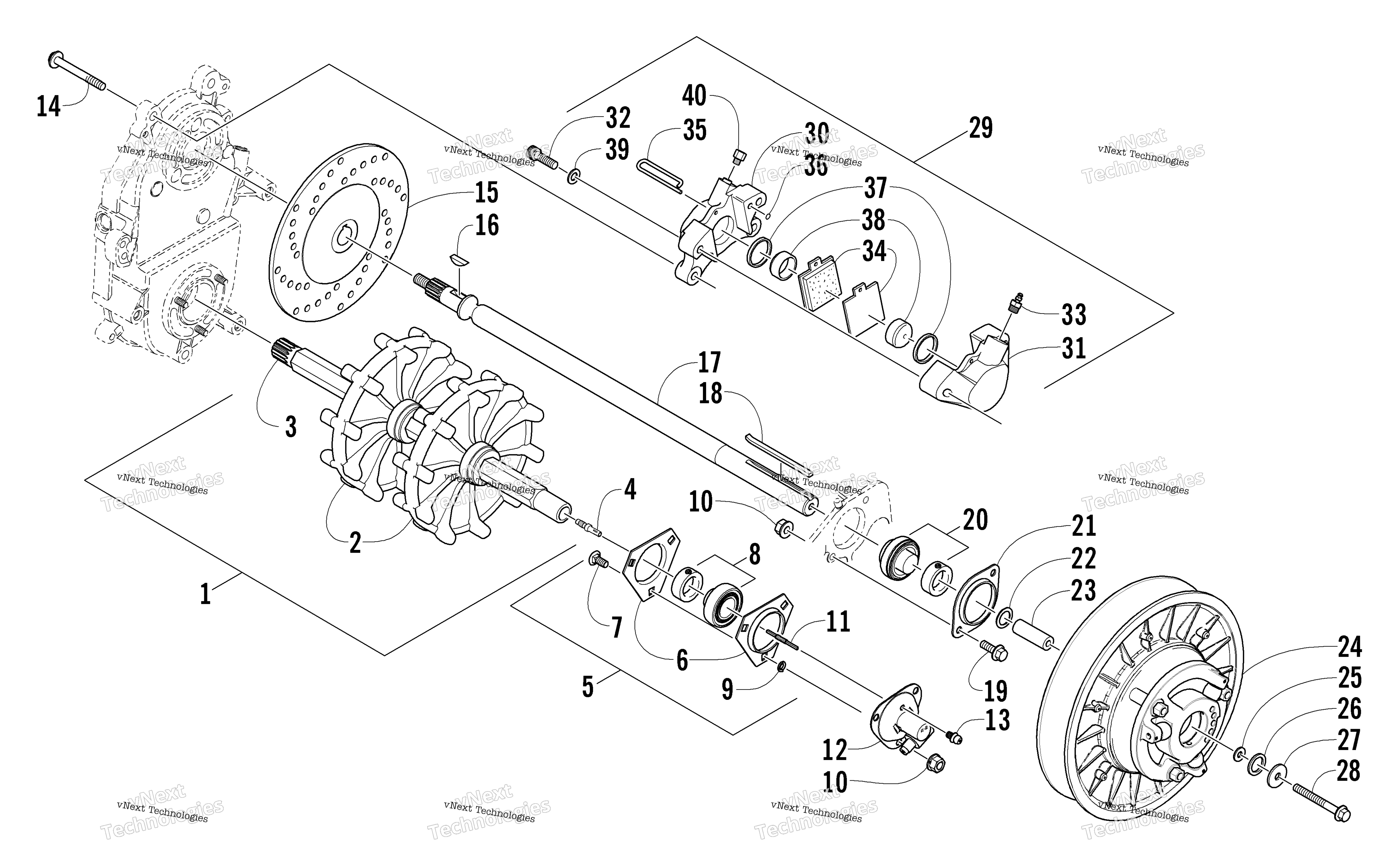Привод Train Shafts And Brake Assemblies