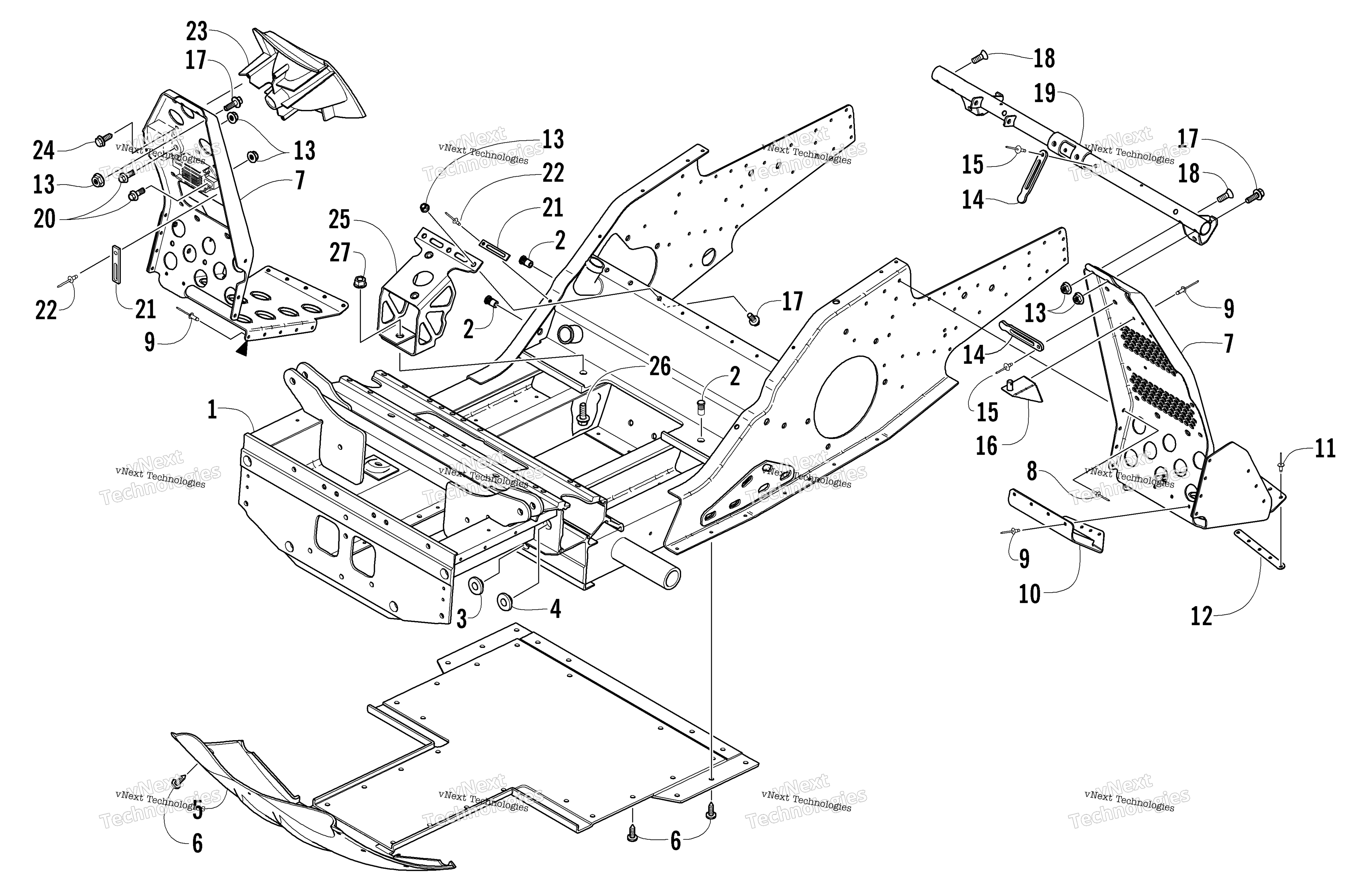 Передняя часть Frame And Footrest Assembly