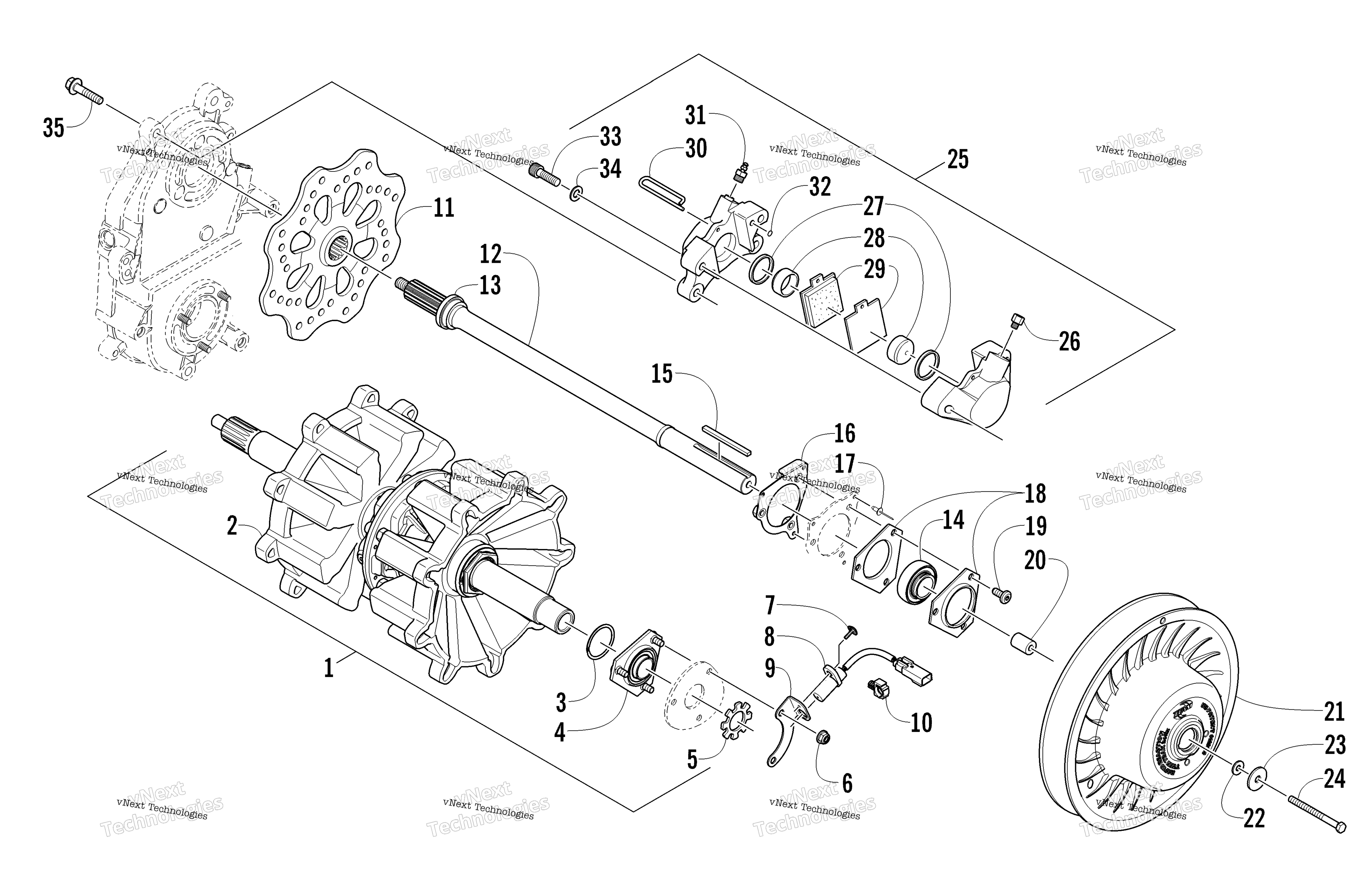 Привод Train Shaft And Brake Assemblies