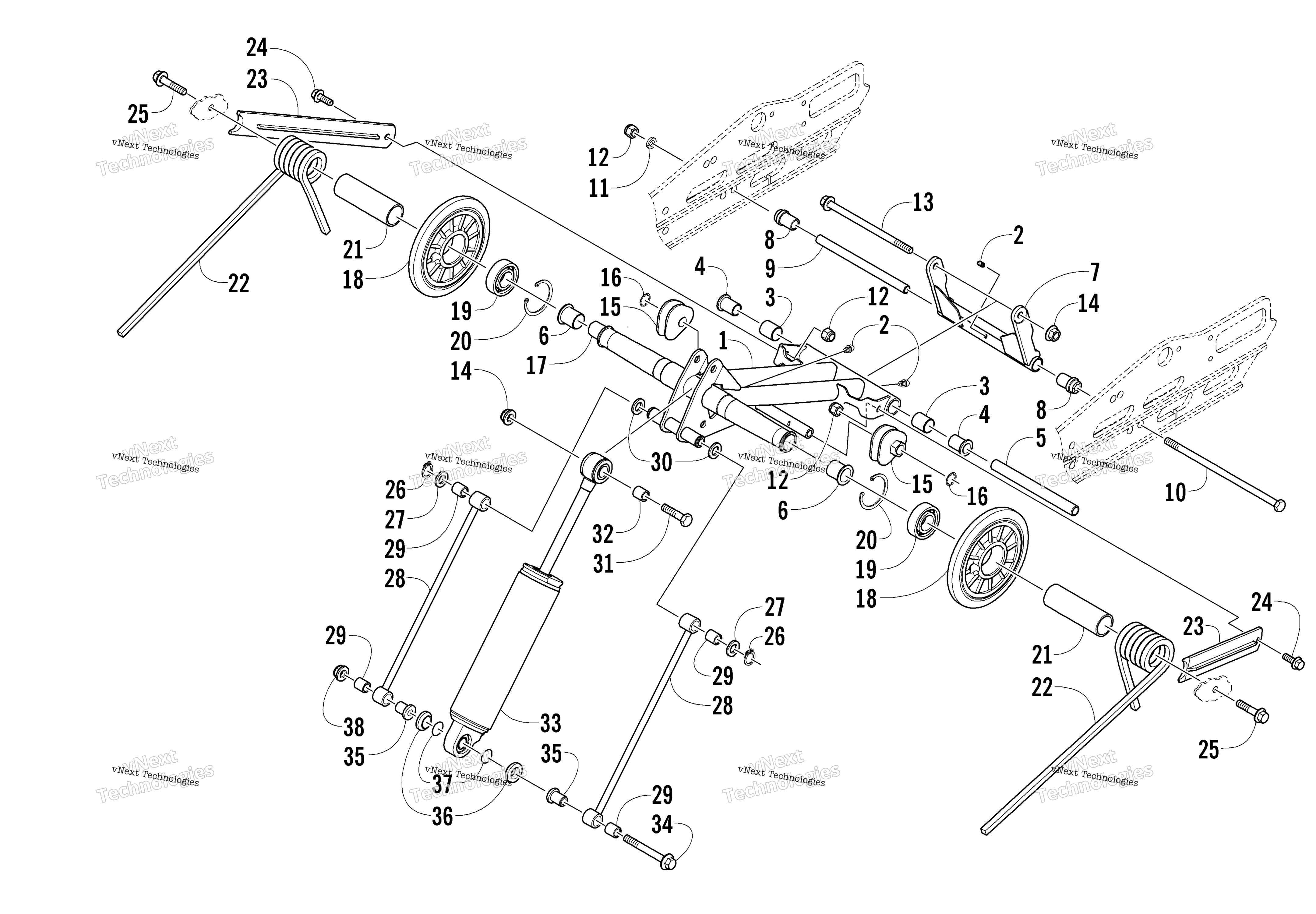 Задняя часть Suspension Rear Arm Assembly