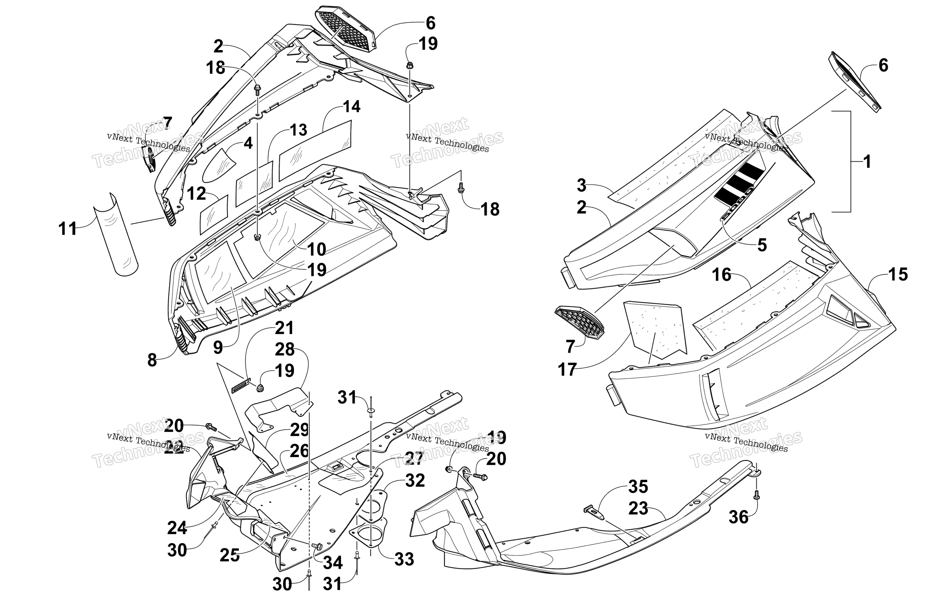Skid Plate и Side панель узел