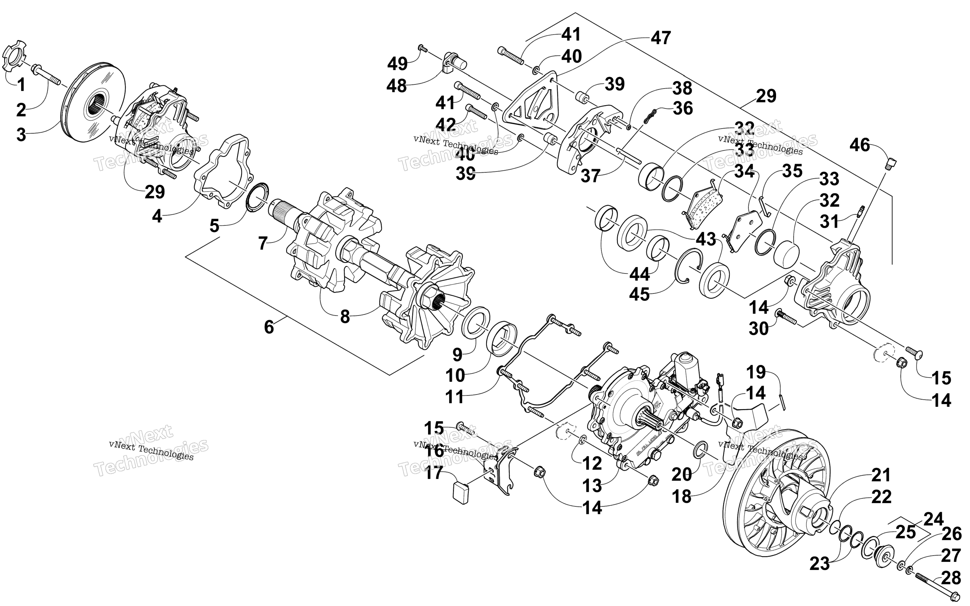 Привод Train Shaft And Brake Assemblies