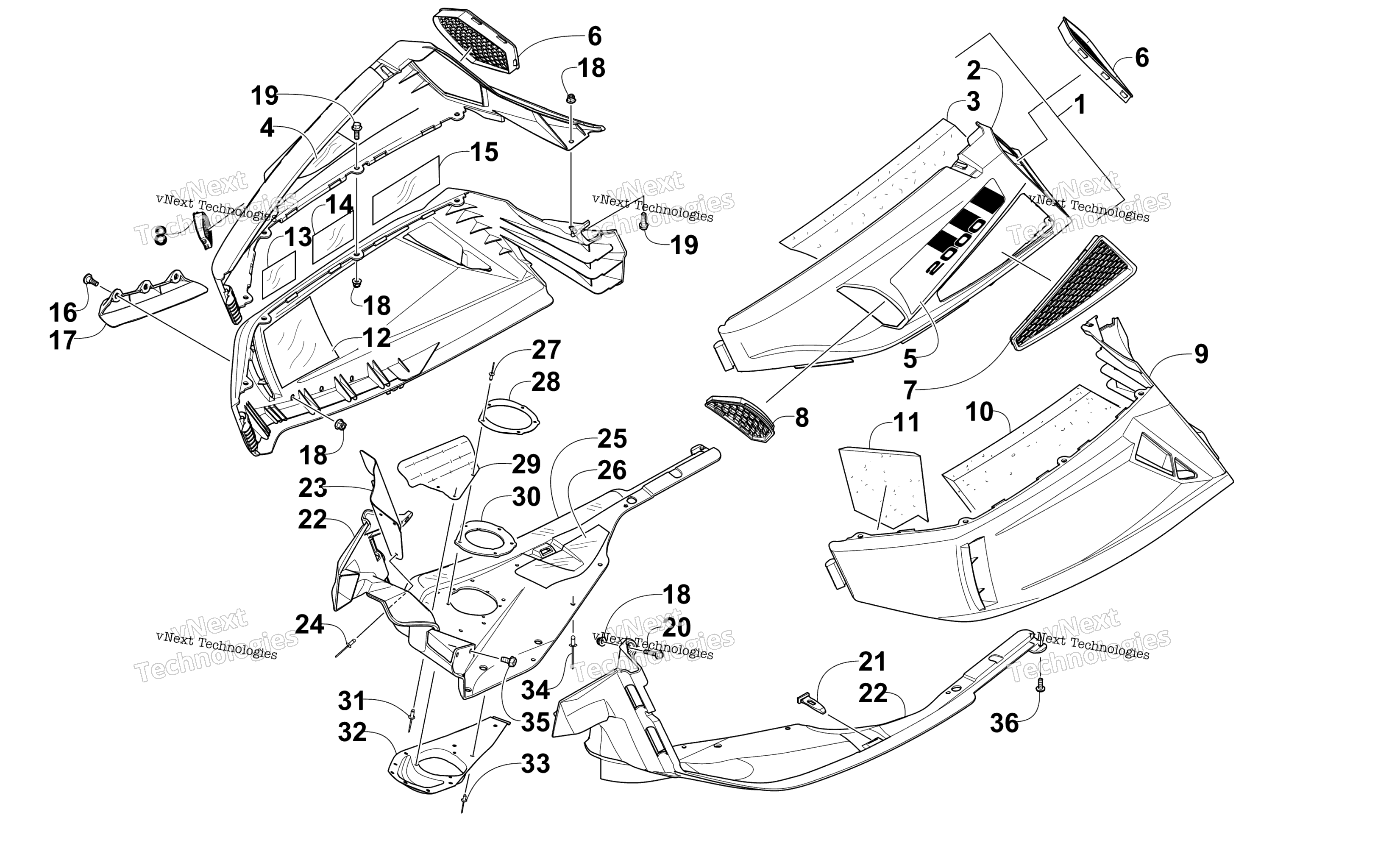 Skid Plate и Side панель узел