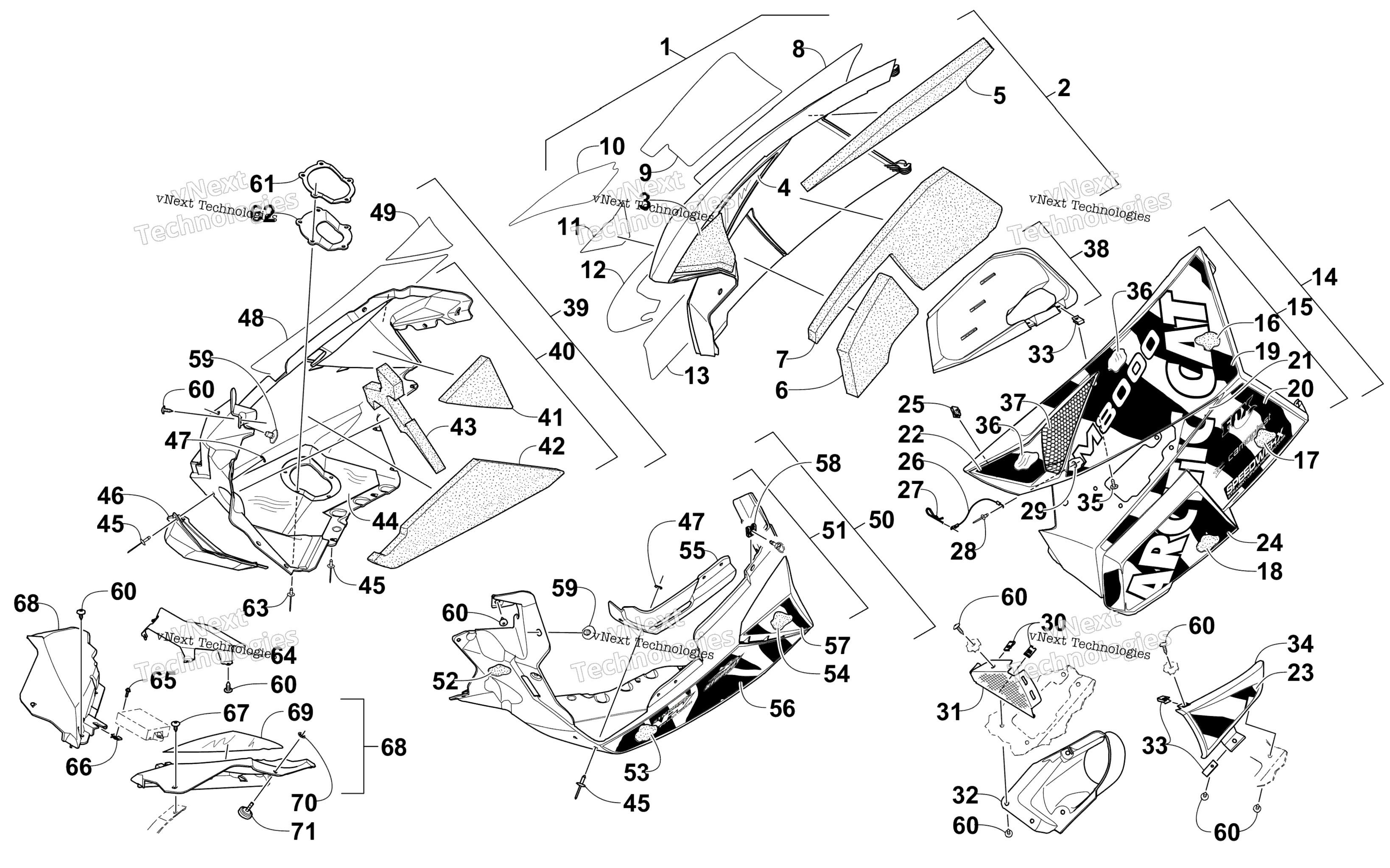 Skid Plate и Side панель узел