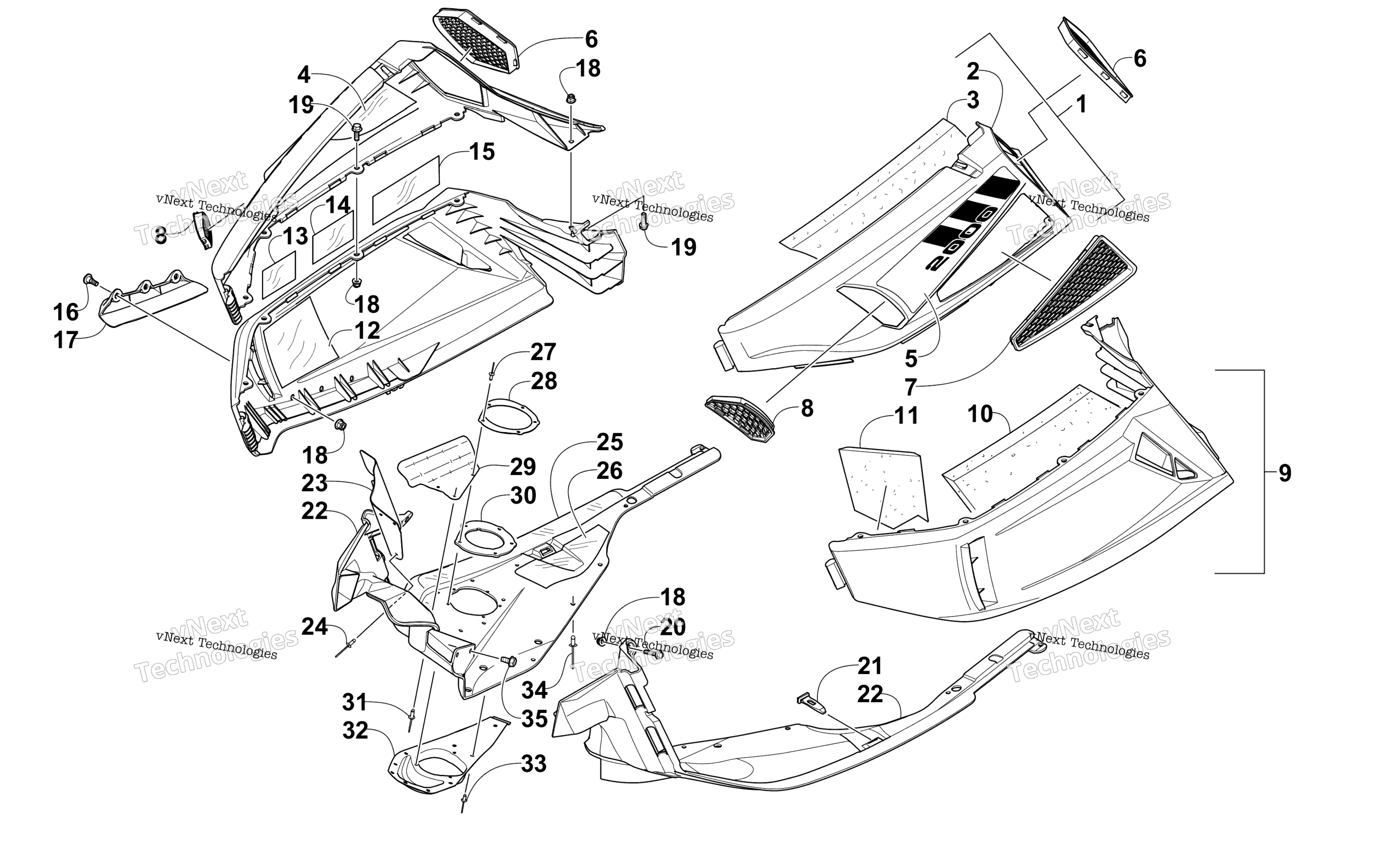 Skid Plate и Side панель узел