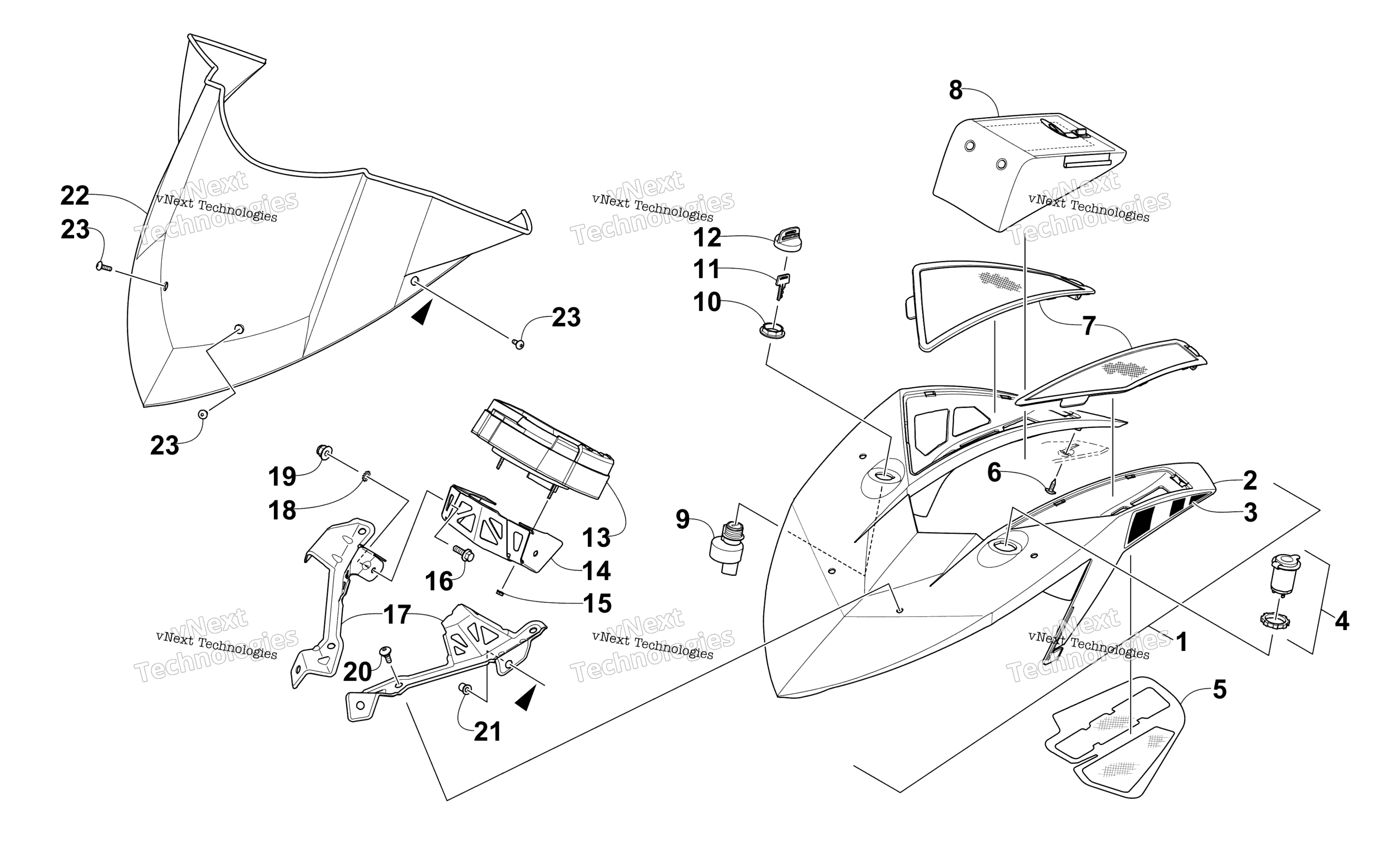 Windhsield и Instruments Assemblies