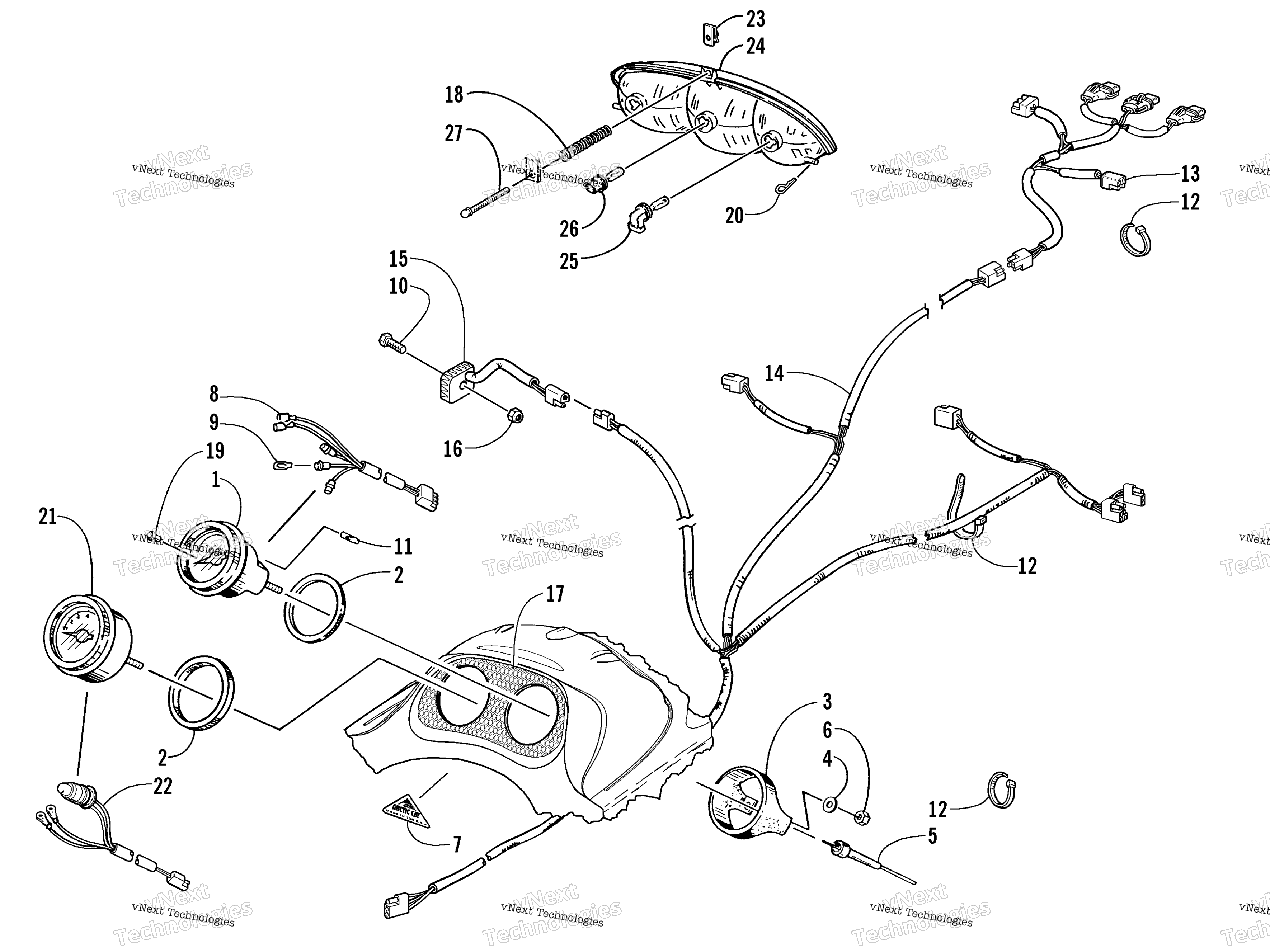Headlight, Instruments, и Wiring Assemblies
