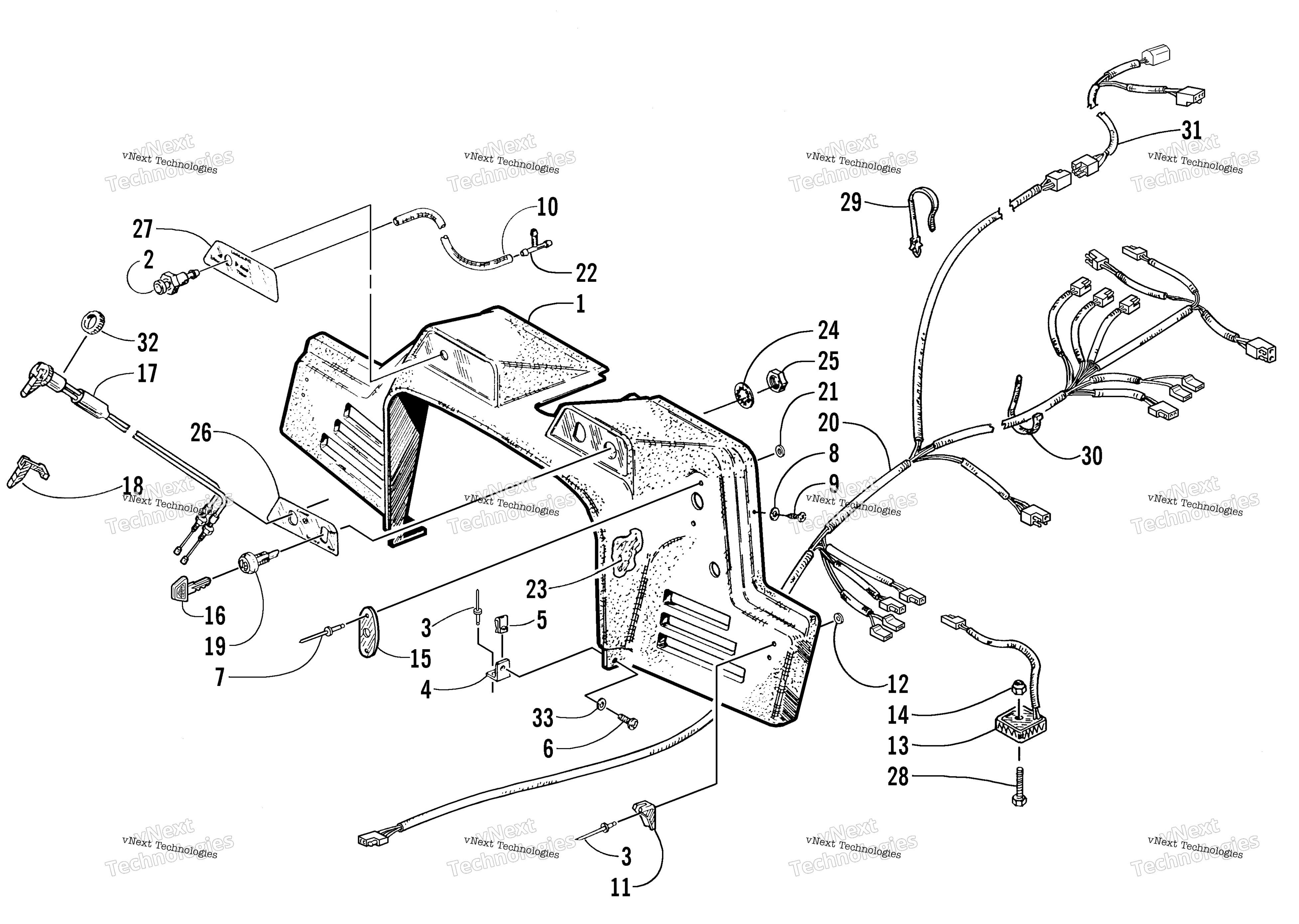 Console, Switches, и Wiring Assemblies