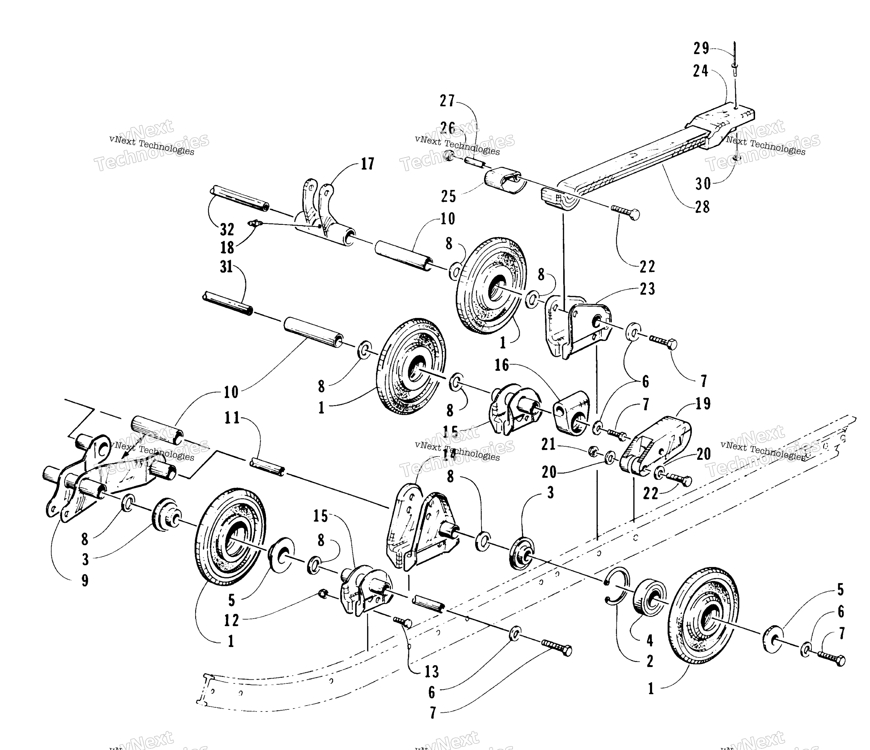Задняя часть Suspension Axle Assembly