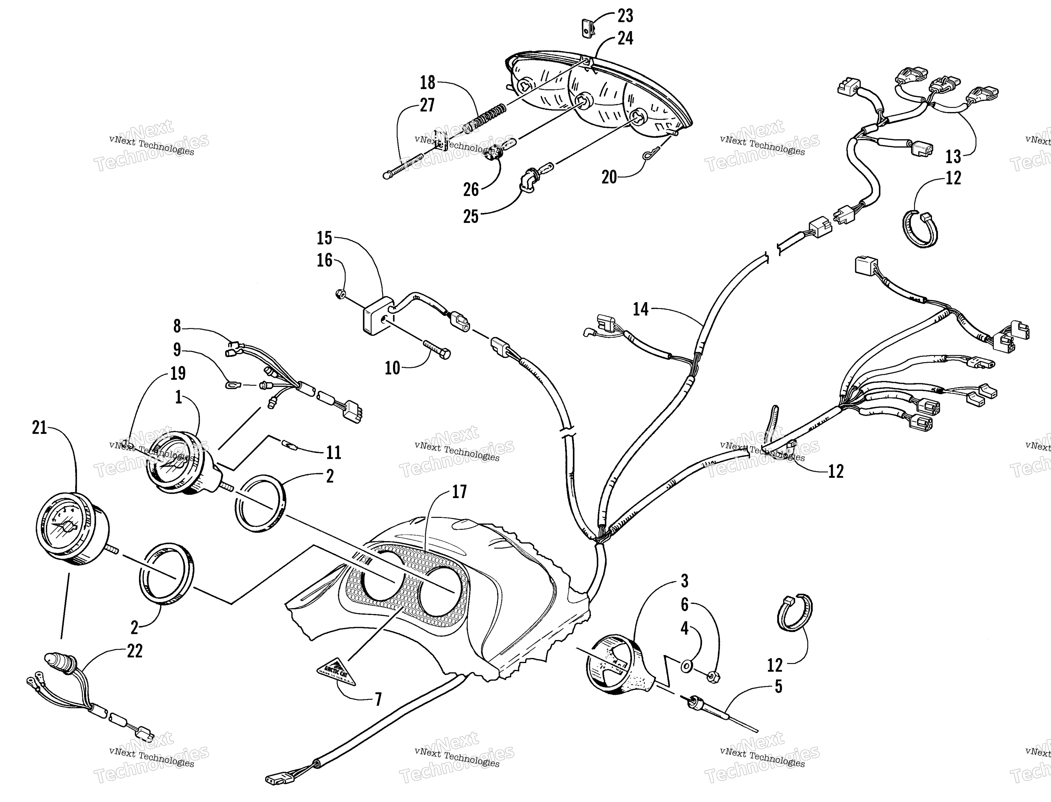 Headlight, Instruments, и Wiring Assemblies