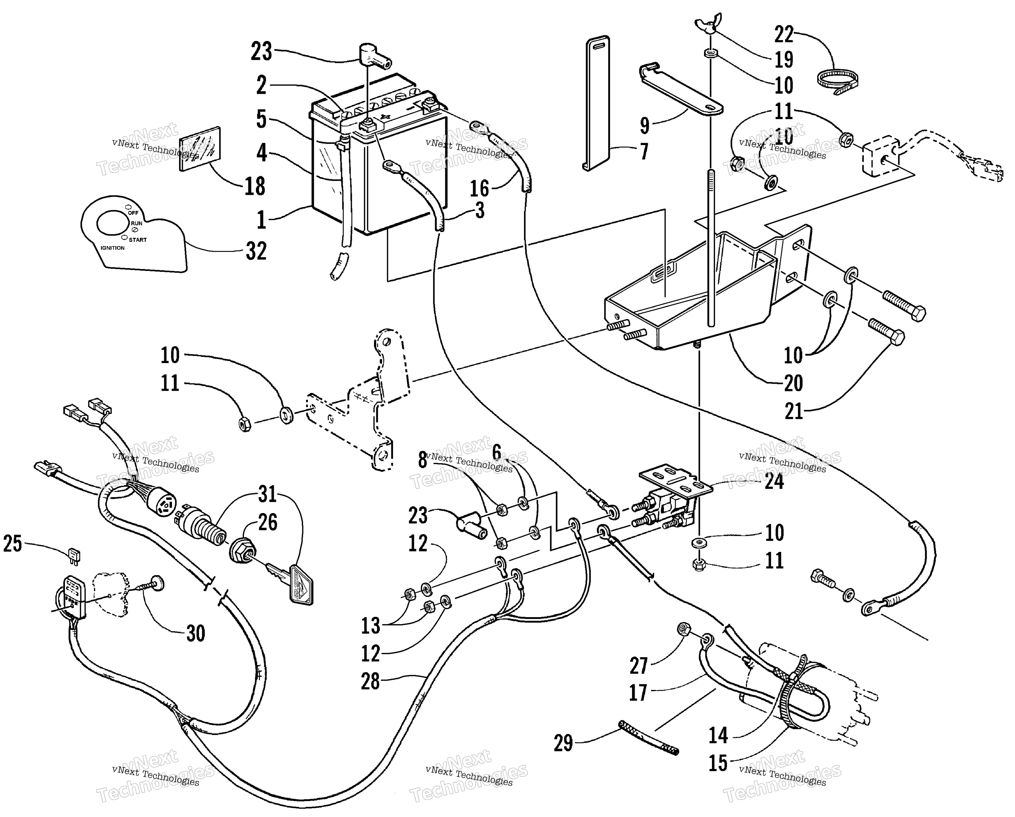 Battery, Solenoid, и Cables (Optional)