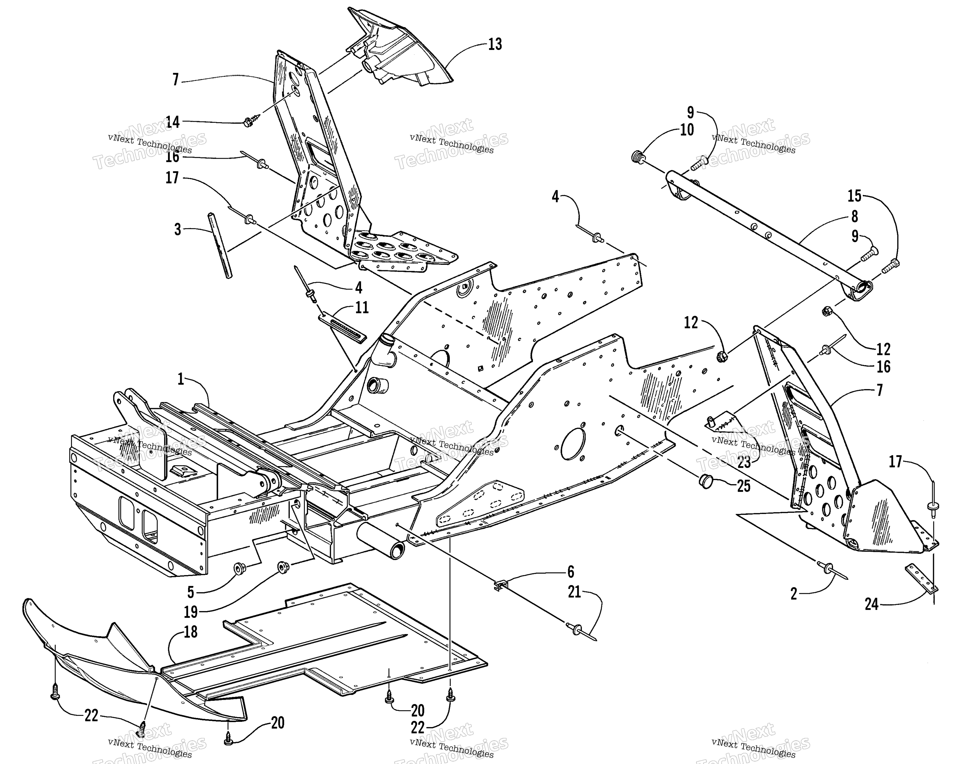 Передняя часть Frame And Footrest Assembly (Mc)