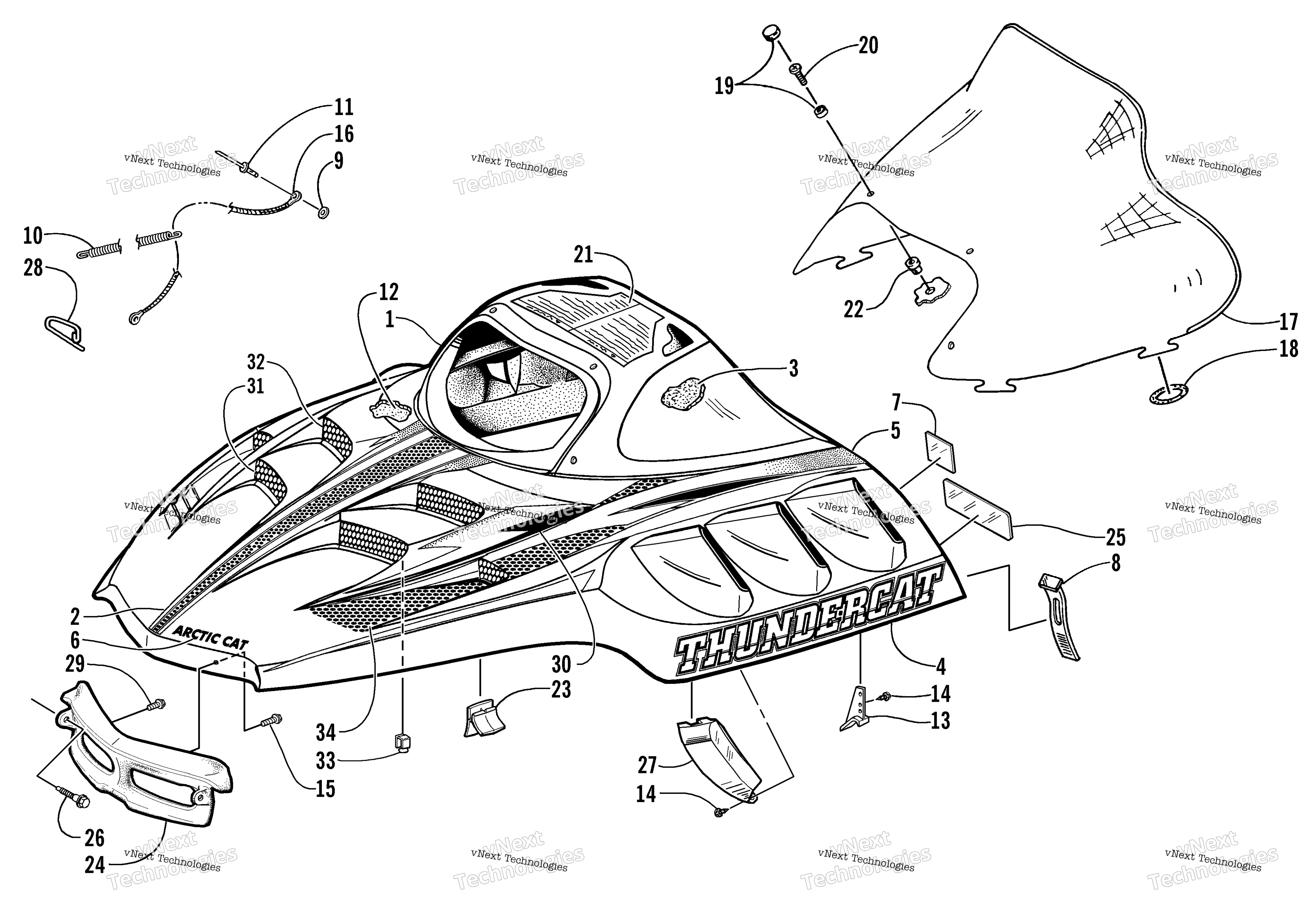Hood и Windshield узел
