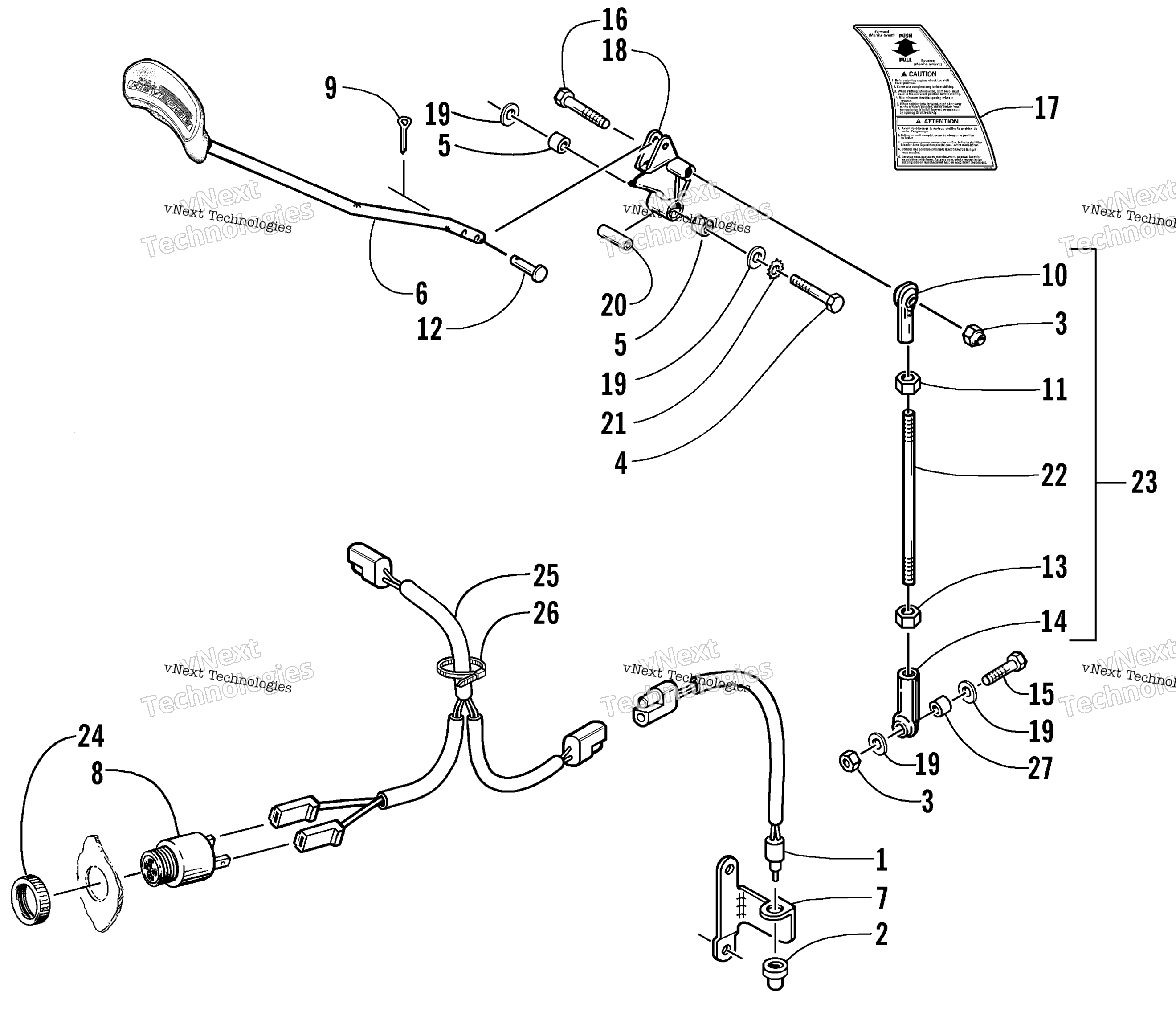 Задняя передача Shift Lever Assembly (Optional)