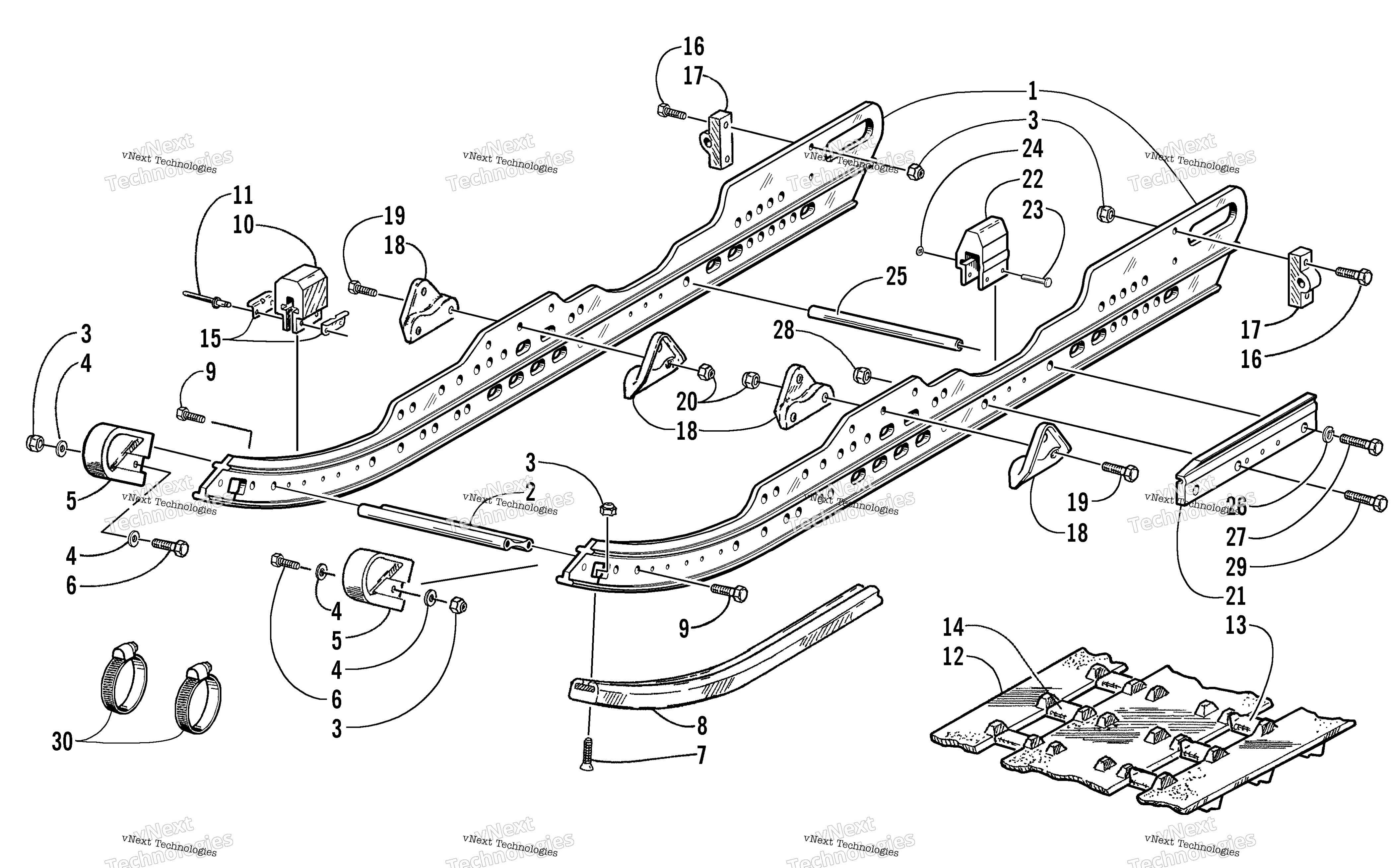 Slide Rail и Track узел (Le C)