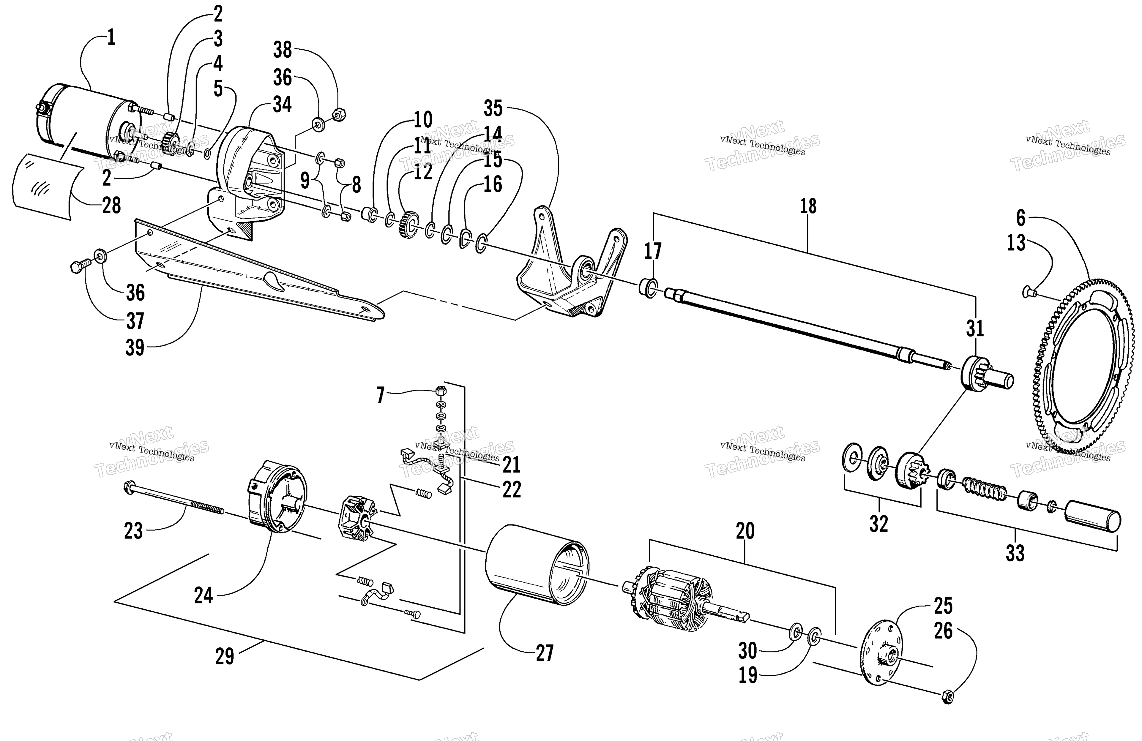 Электрооборудование Start - Starter Motor Assembly (Optional)