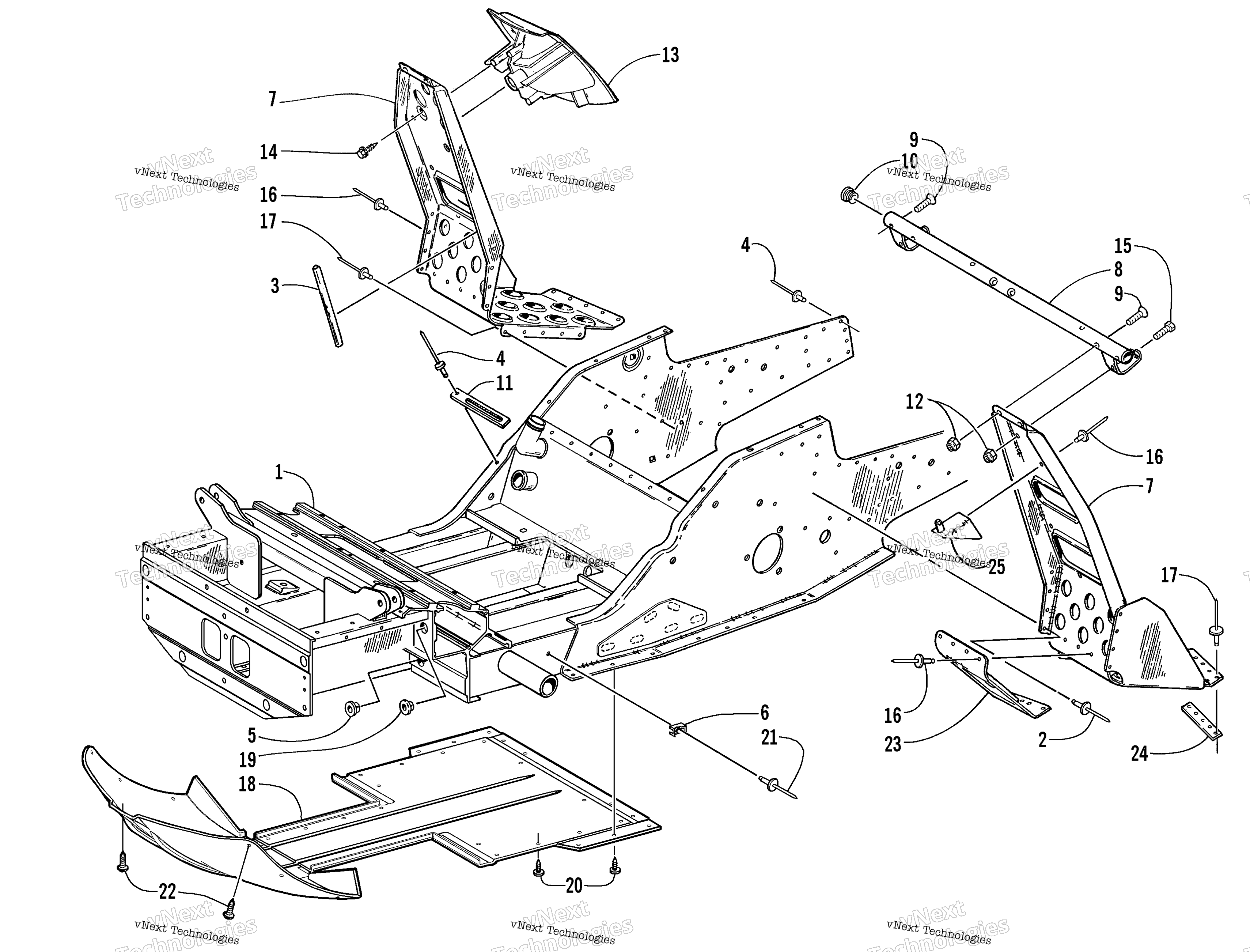 Передняя часть Frame And Footrest Assembly