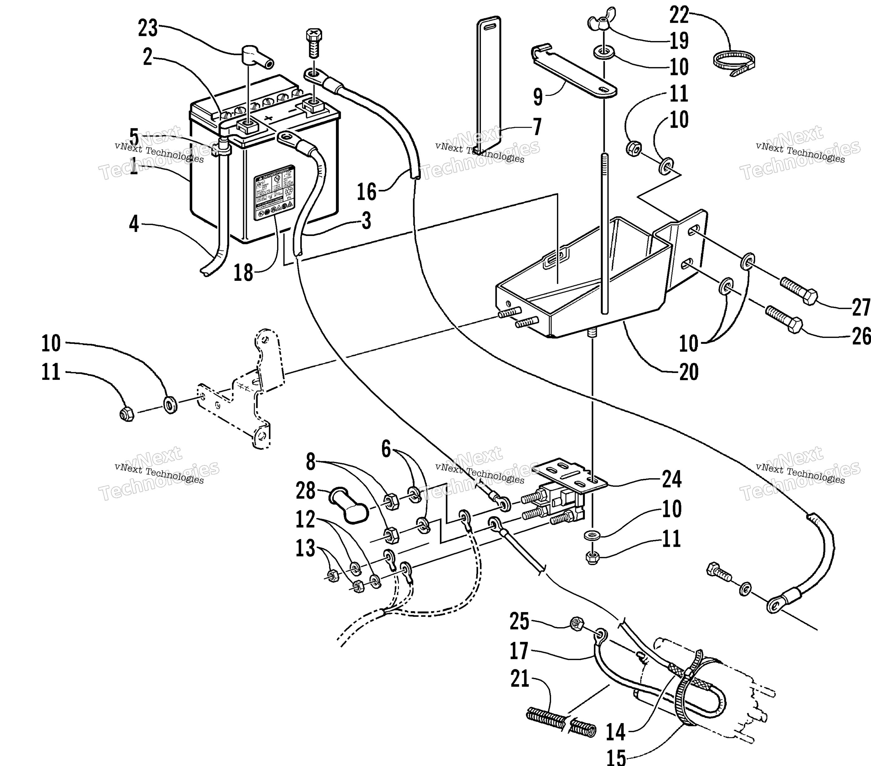Battery, Solenoid, и Cables