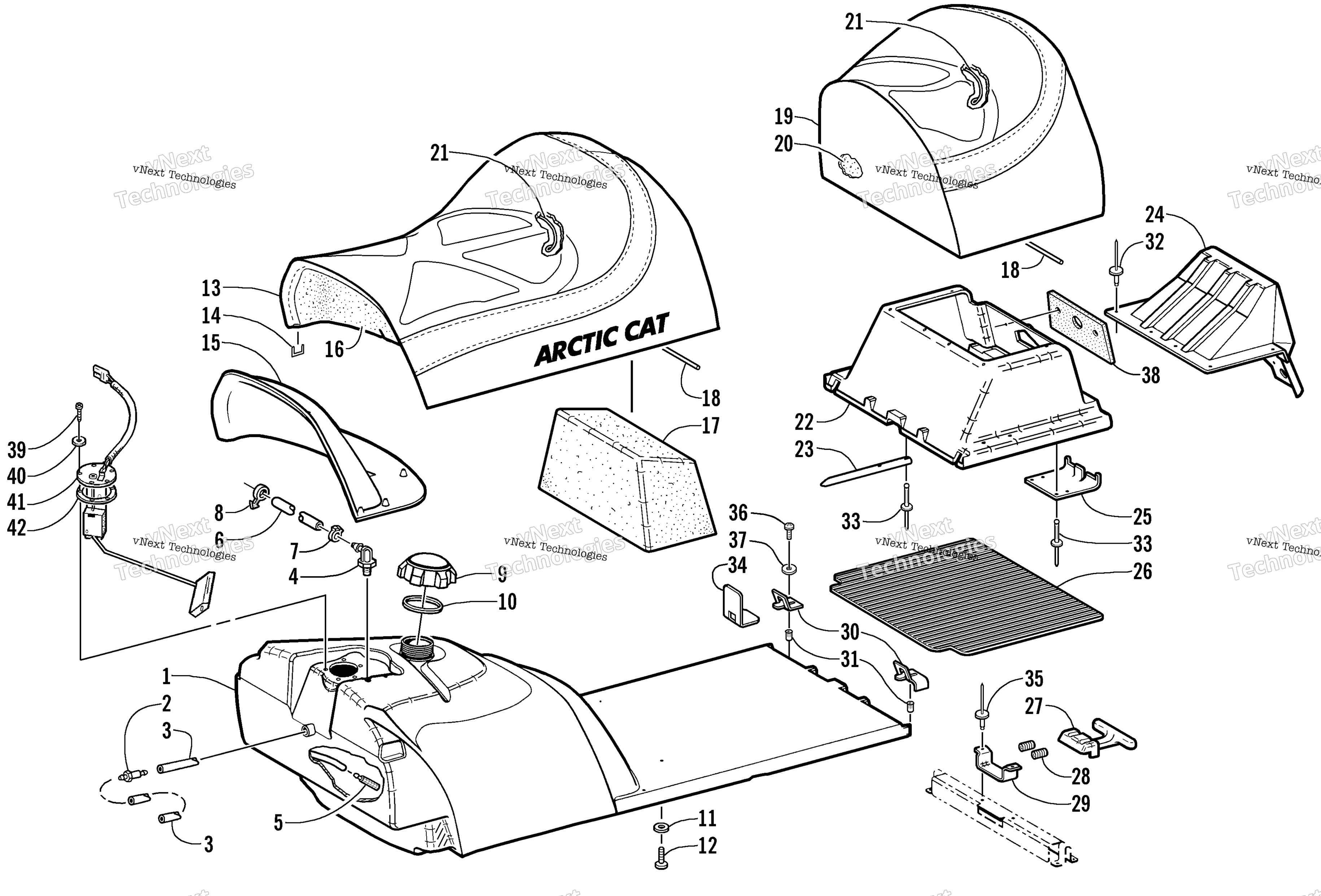 топливный Tank, Seat, и топливный Sensor узел
