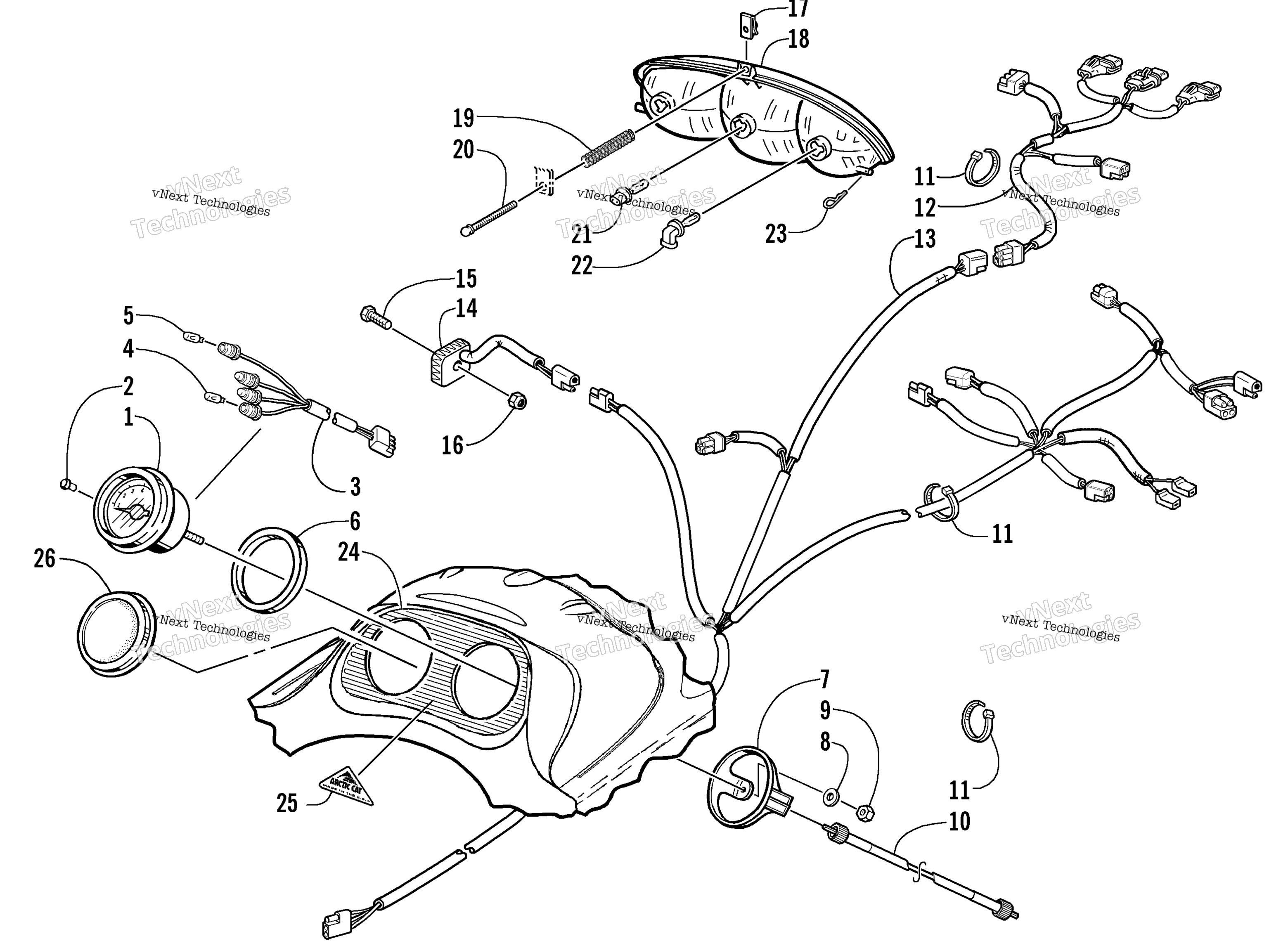 Headlight, Instruments, и Wiring Assemblies