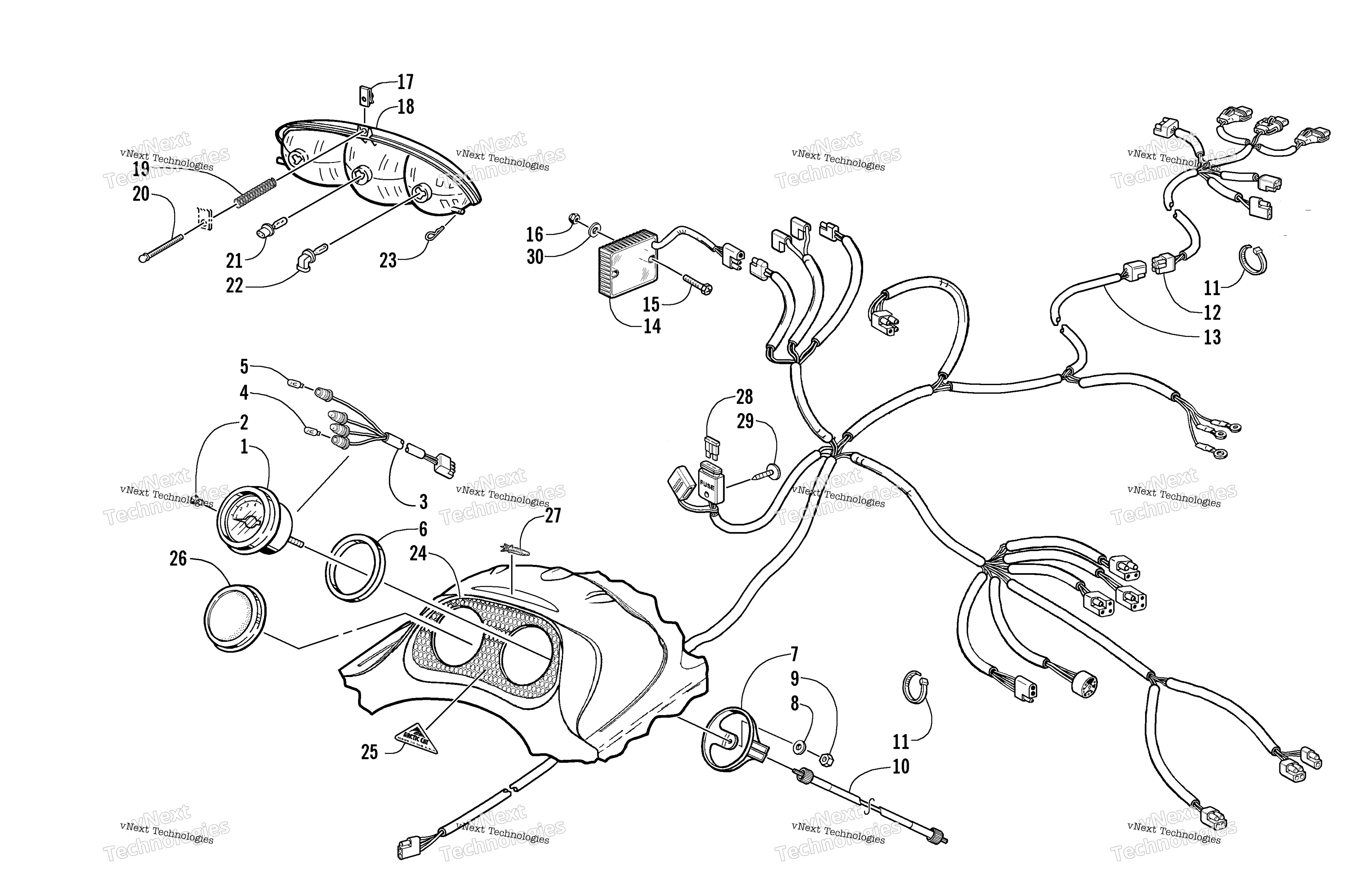 Headlight, Instruments, и Wiring Assemblies (Esr / Int)