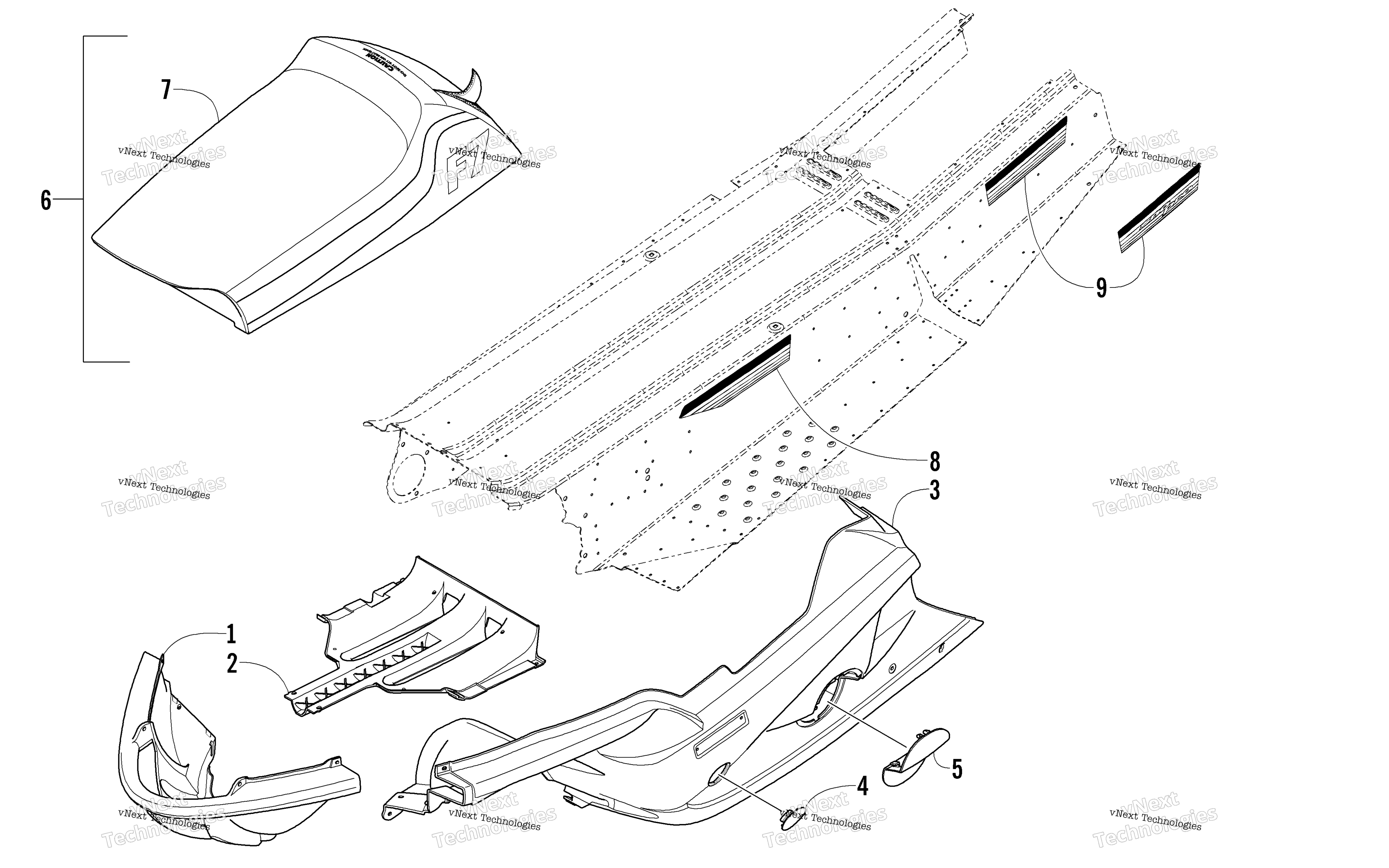 Seat, Belly Pan, и наклейки