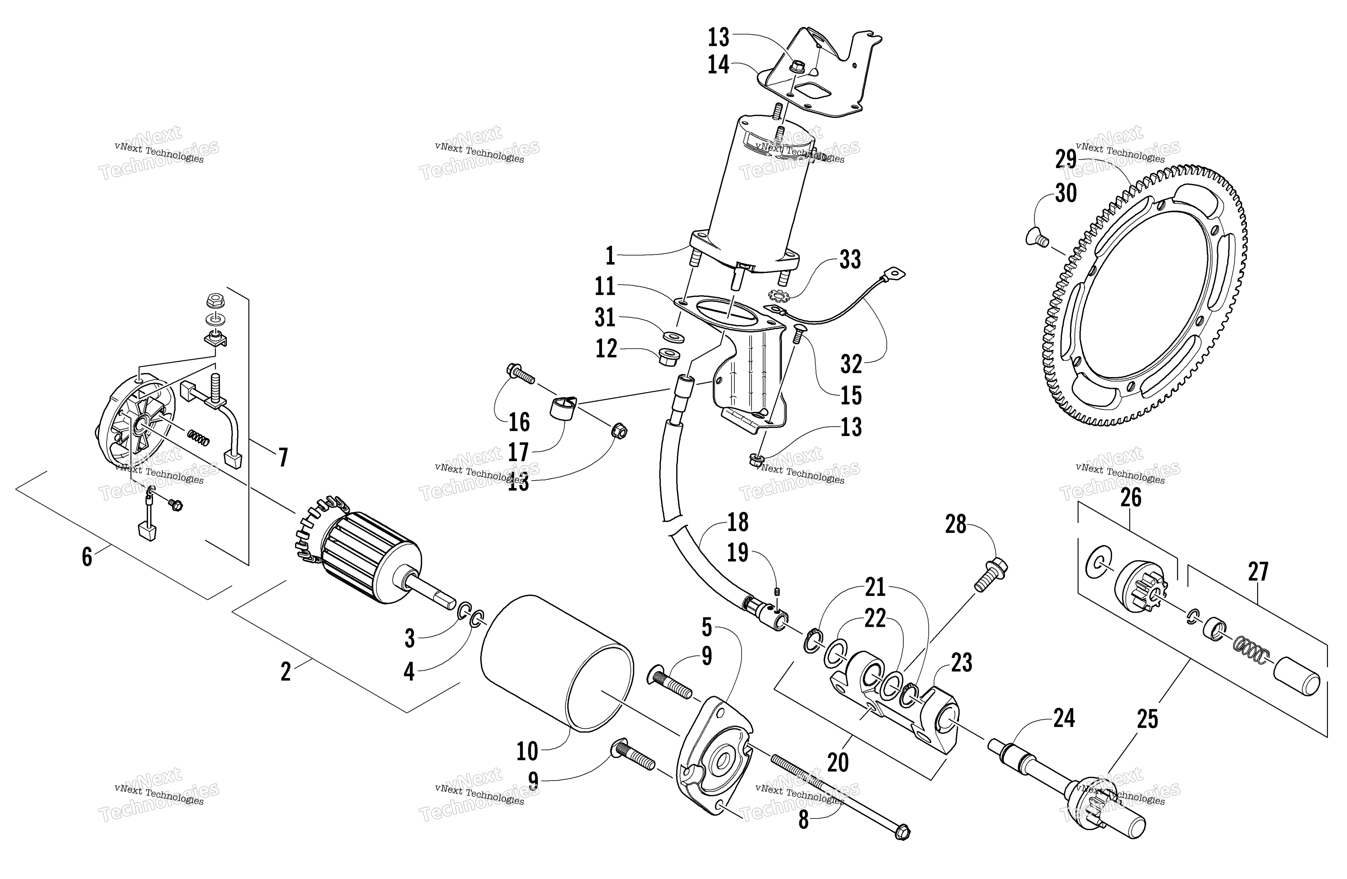 Flex привод Starter Motor узел