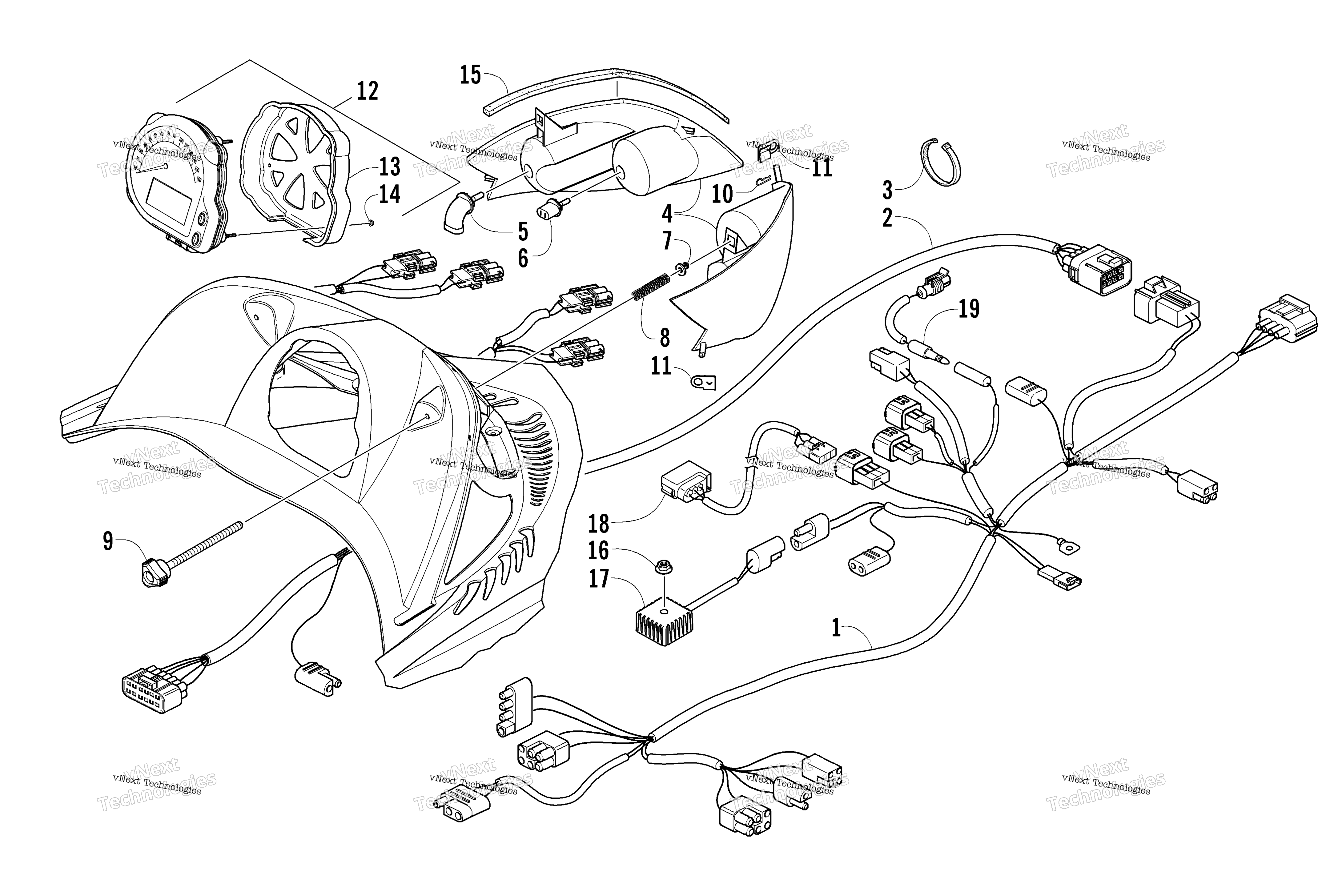 Headlight, Instruments, и Wiring Assemblies