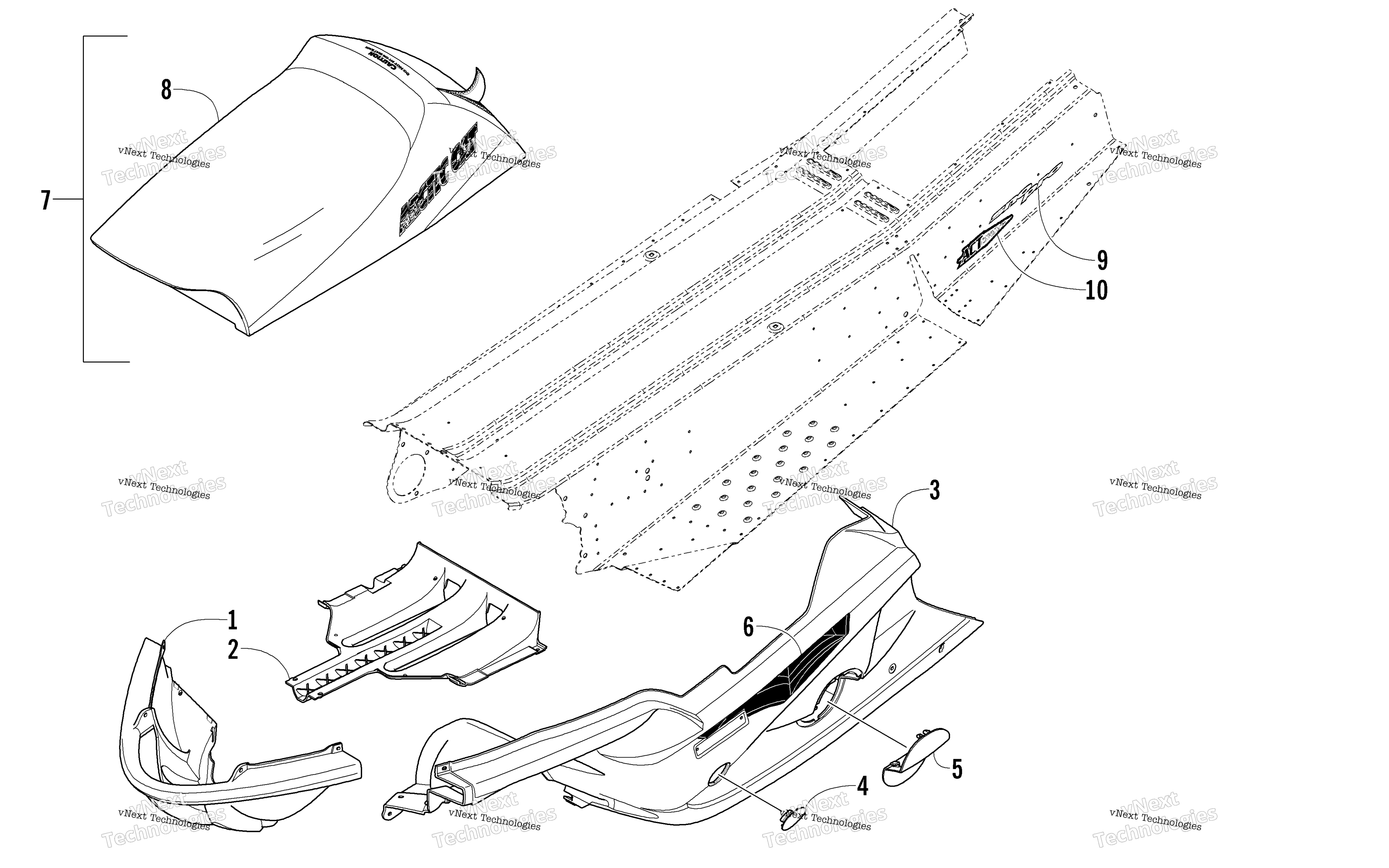 Seat, Belly Pan, и наклейки