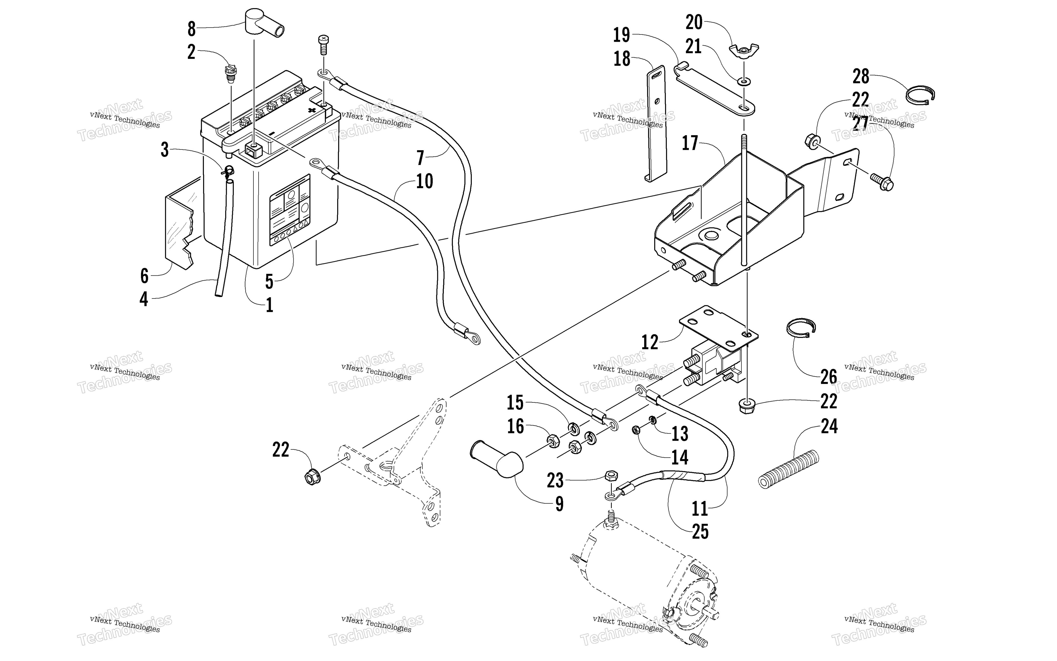 Battery, Solenoid, и Cables