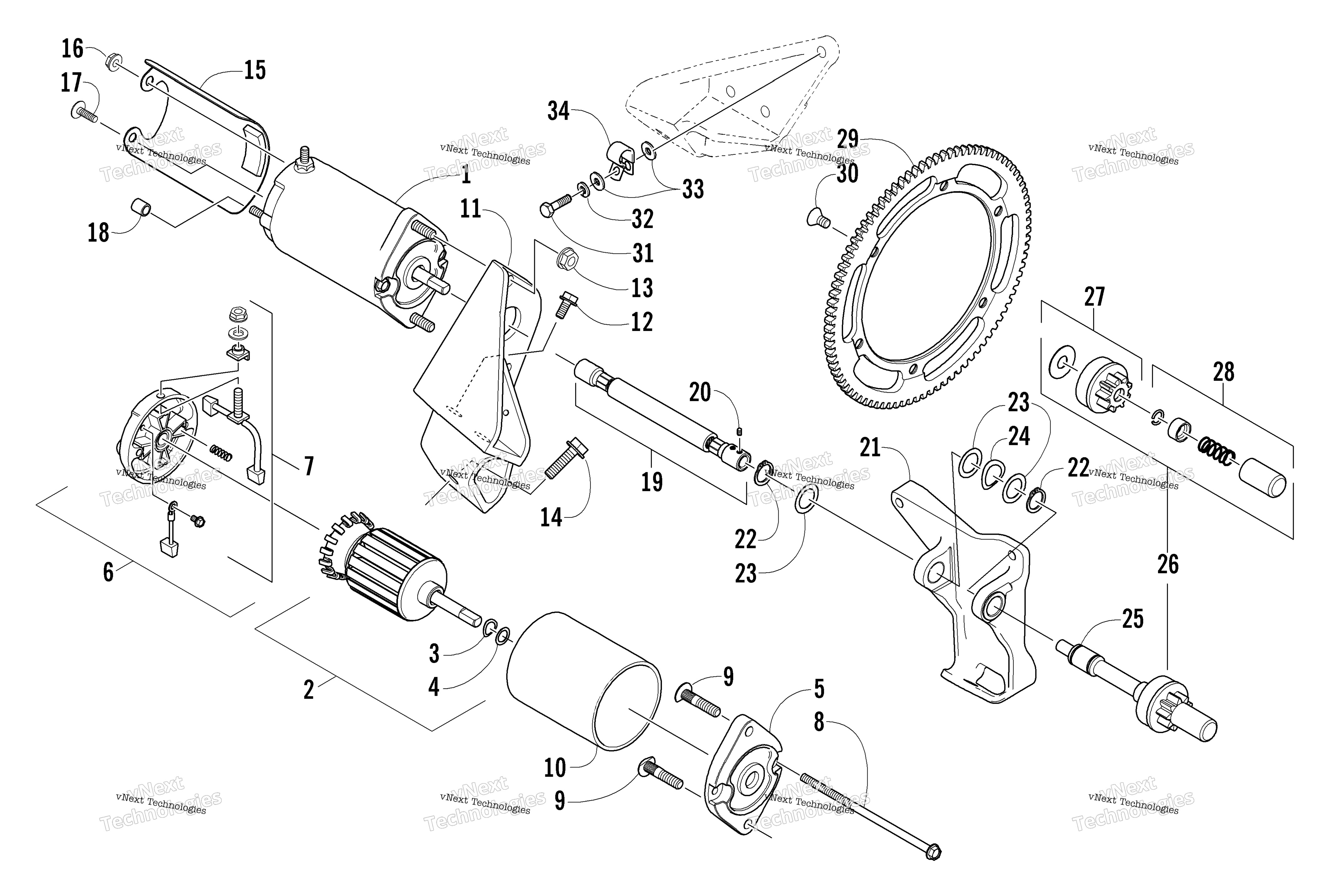 Flex привод Starter Motor узел