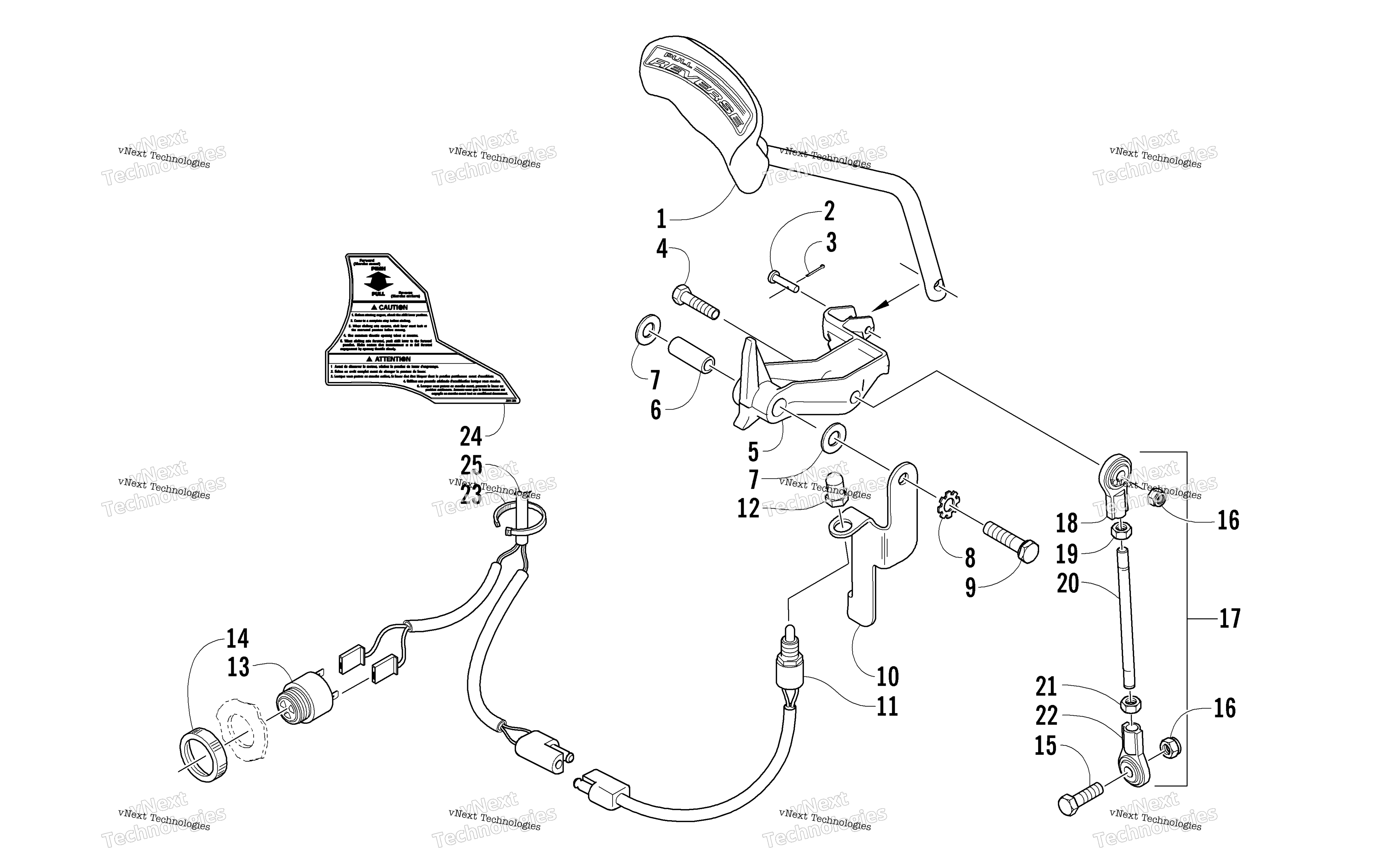 Задняя передача Shift Lever Assembly (Optional)