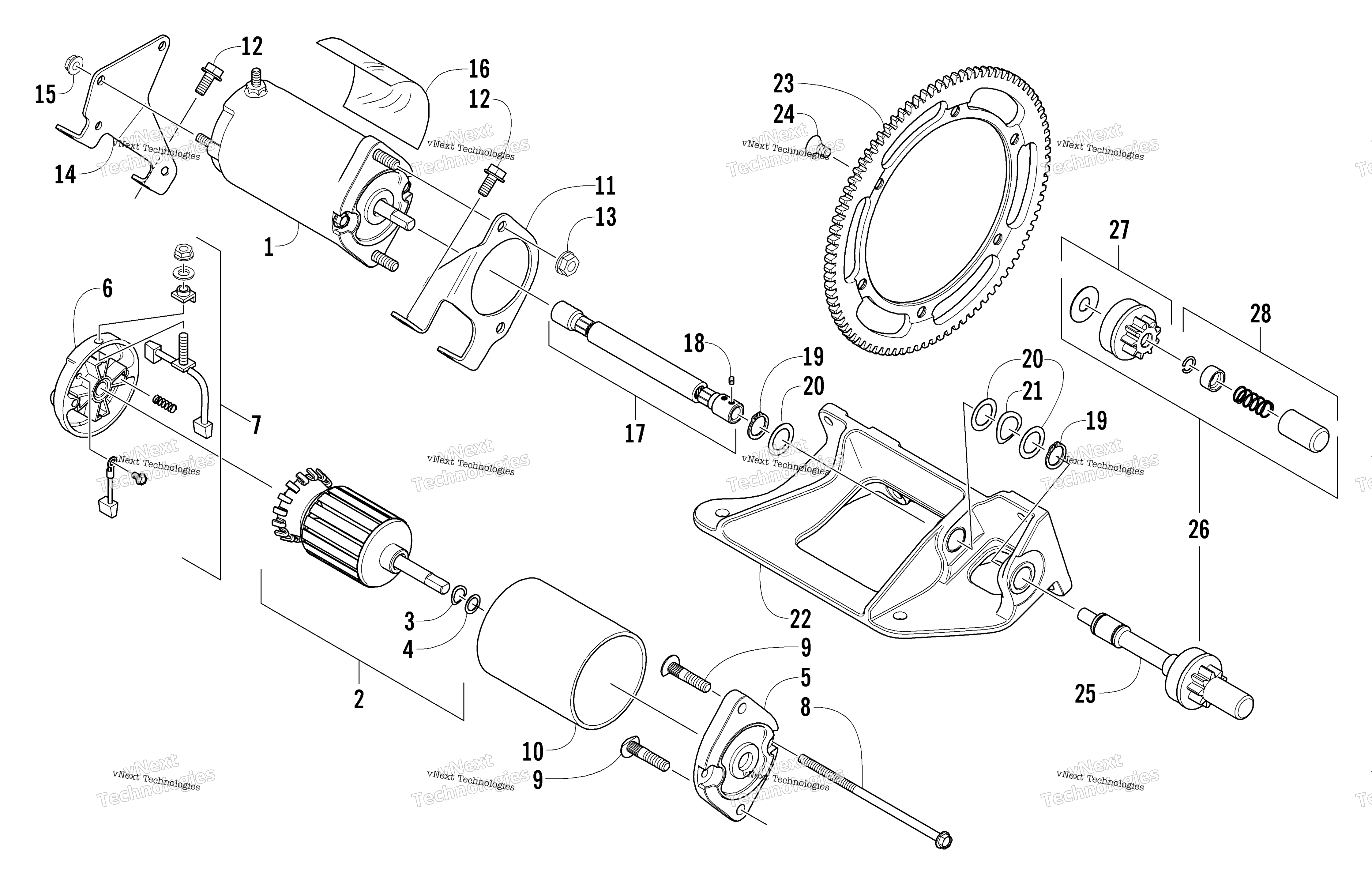 Flex привод Starter Motor узел