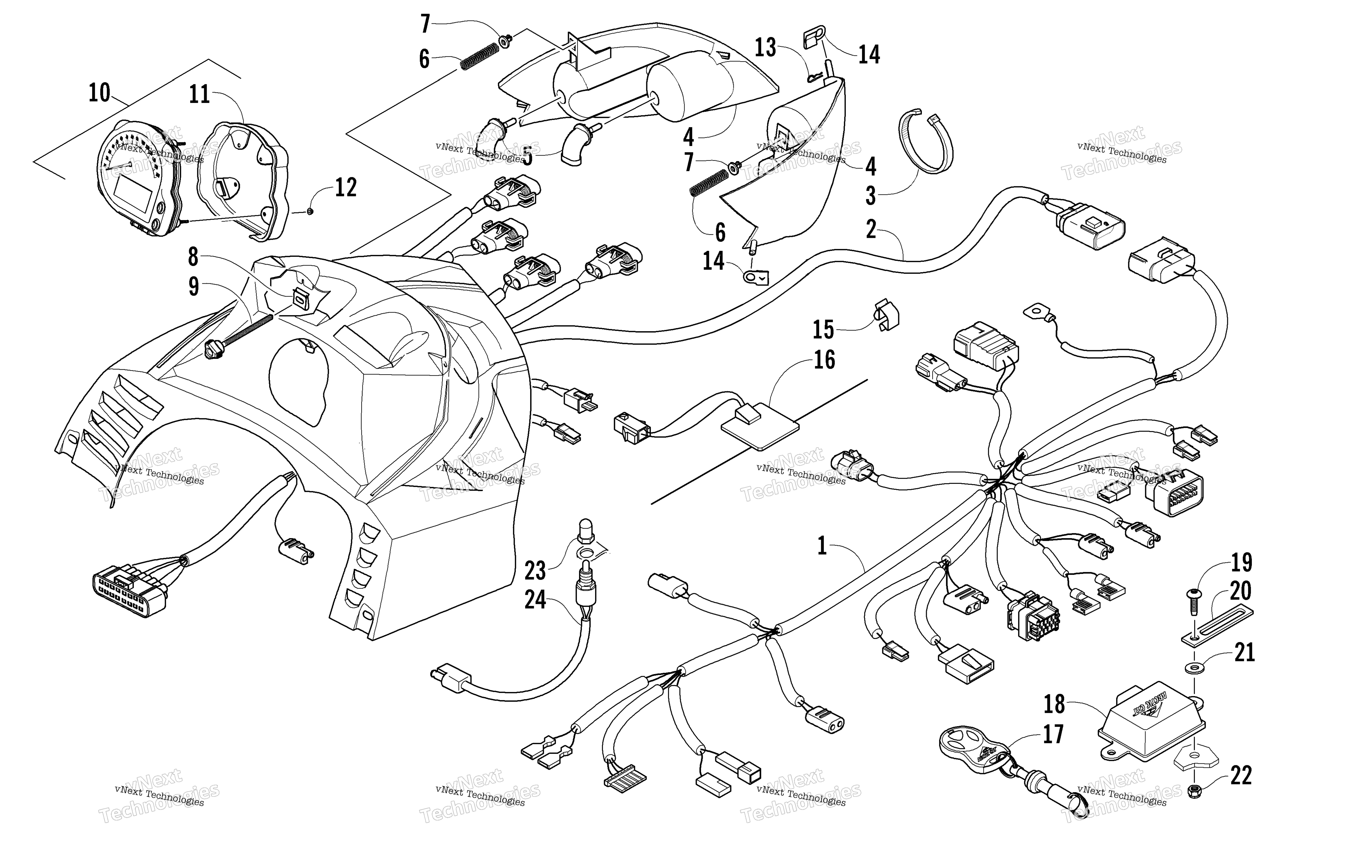Headlight, Instruments, и Wiring Assemblies