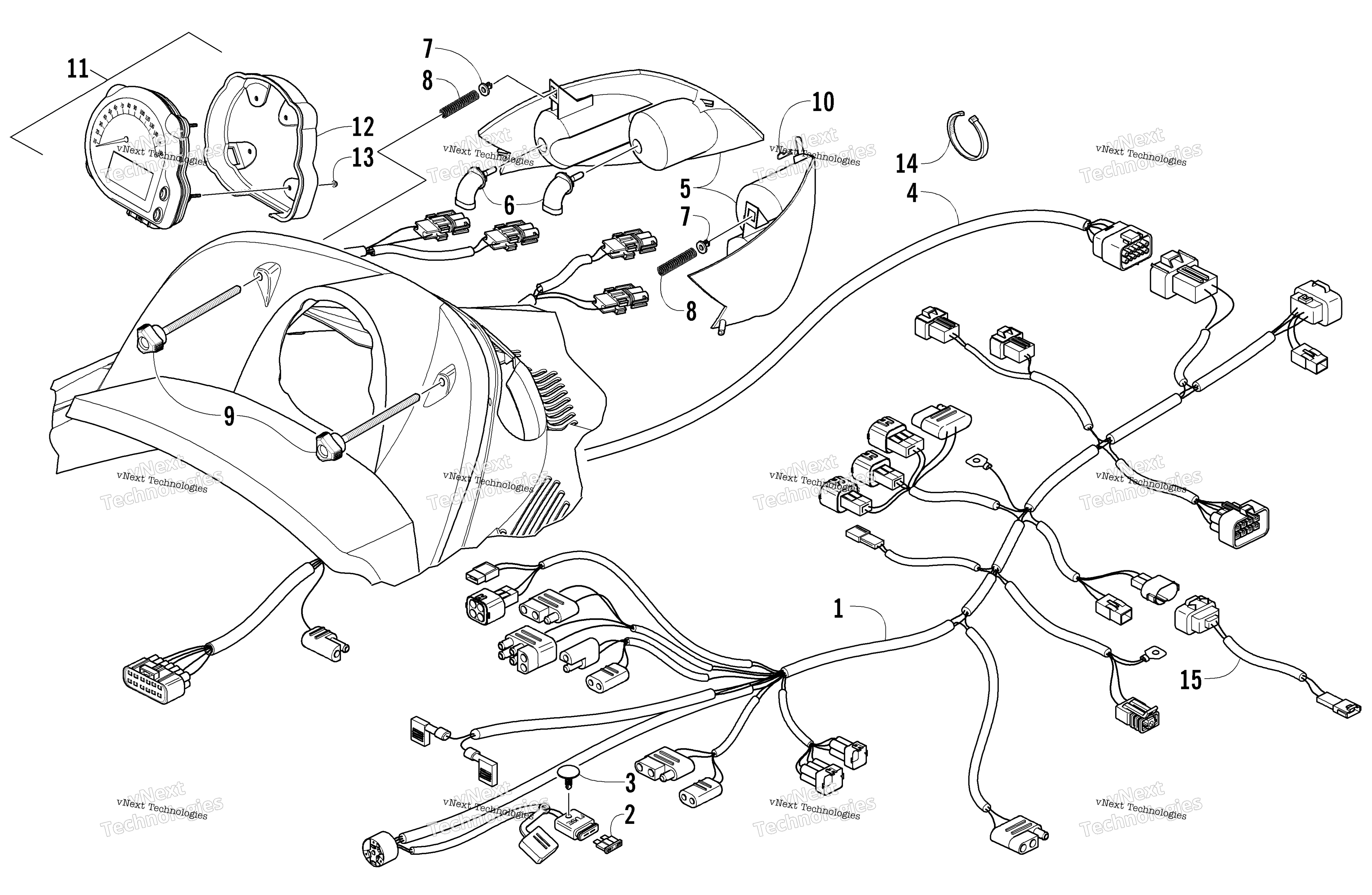 Headlight, Instruments, и Wiring Assemblies