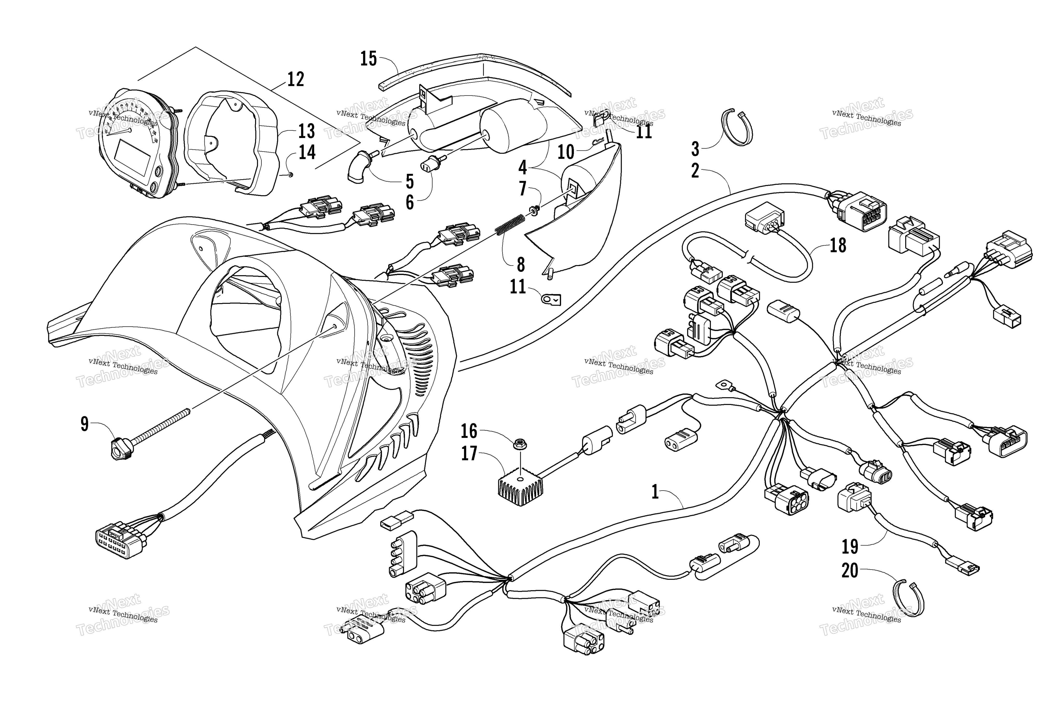 Headlight, Instruments, и Wiring Assemblies