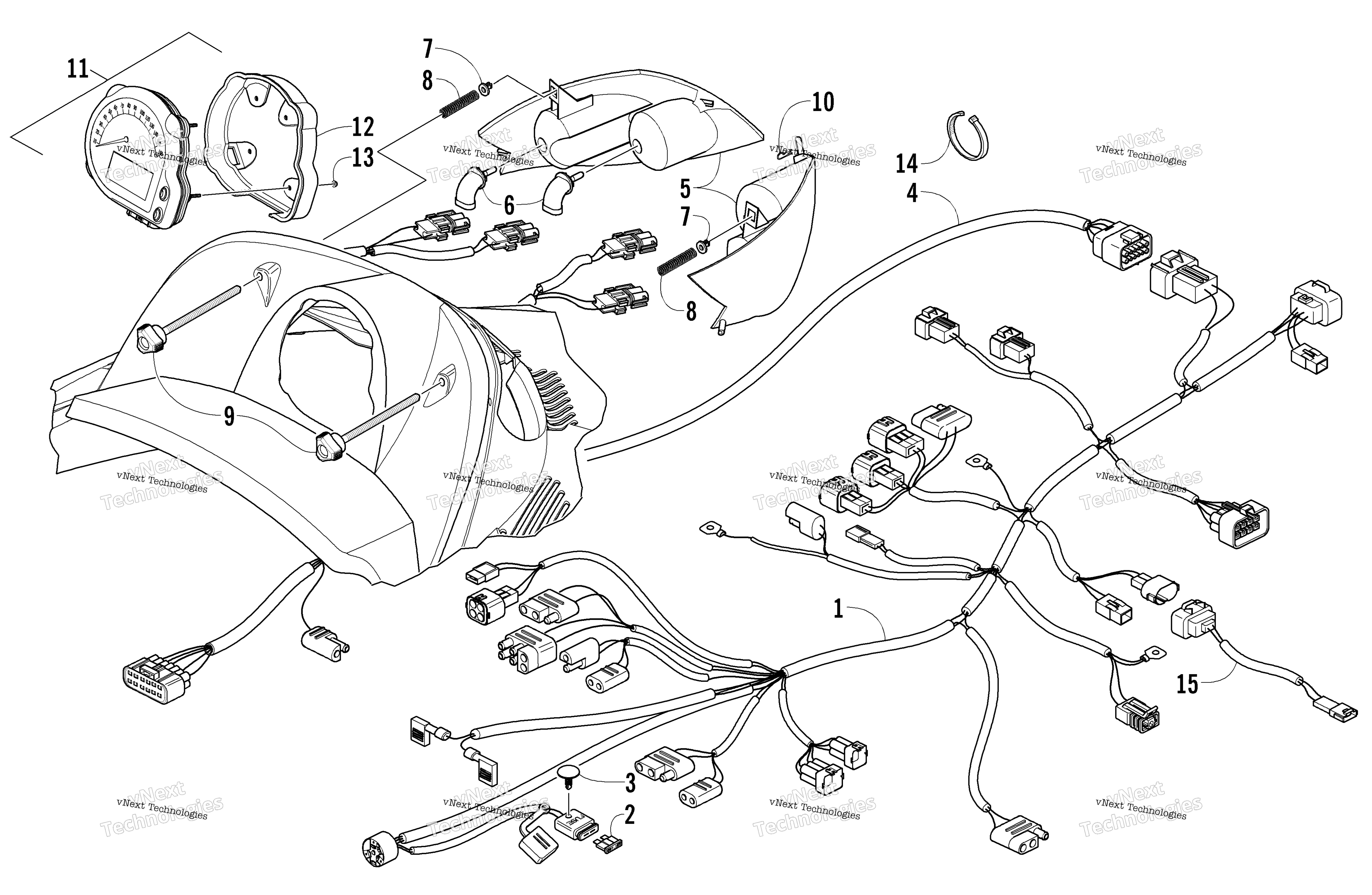 Headlight, Instruments, и Wiring Assemblies