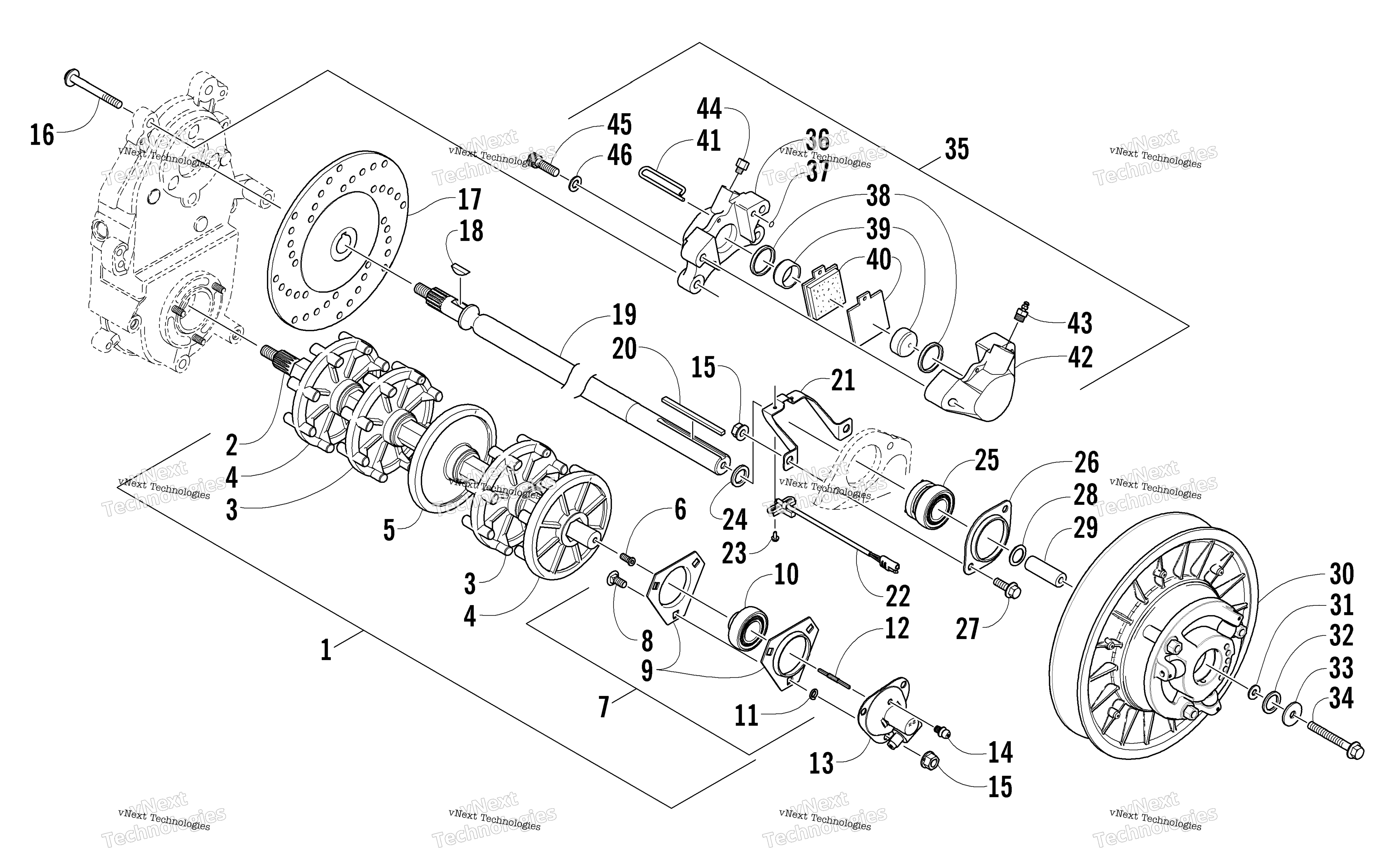 Привод Train Shaft And Brake Assemblies