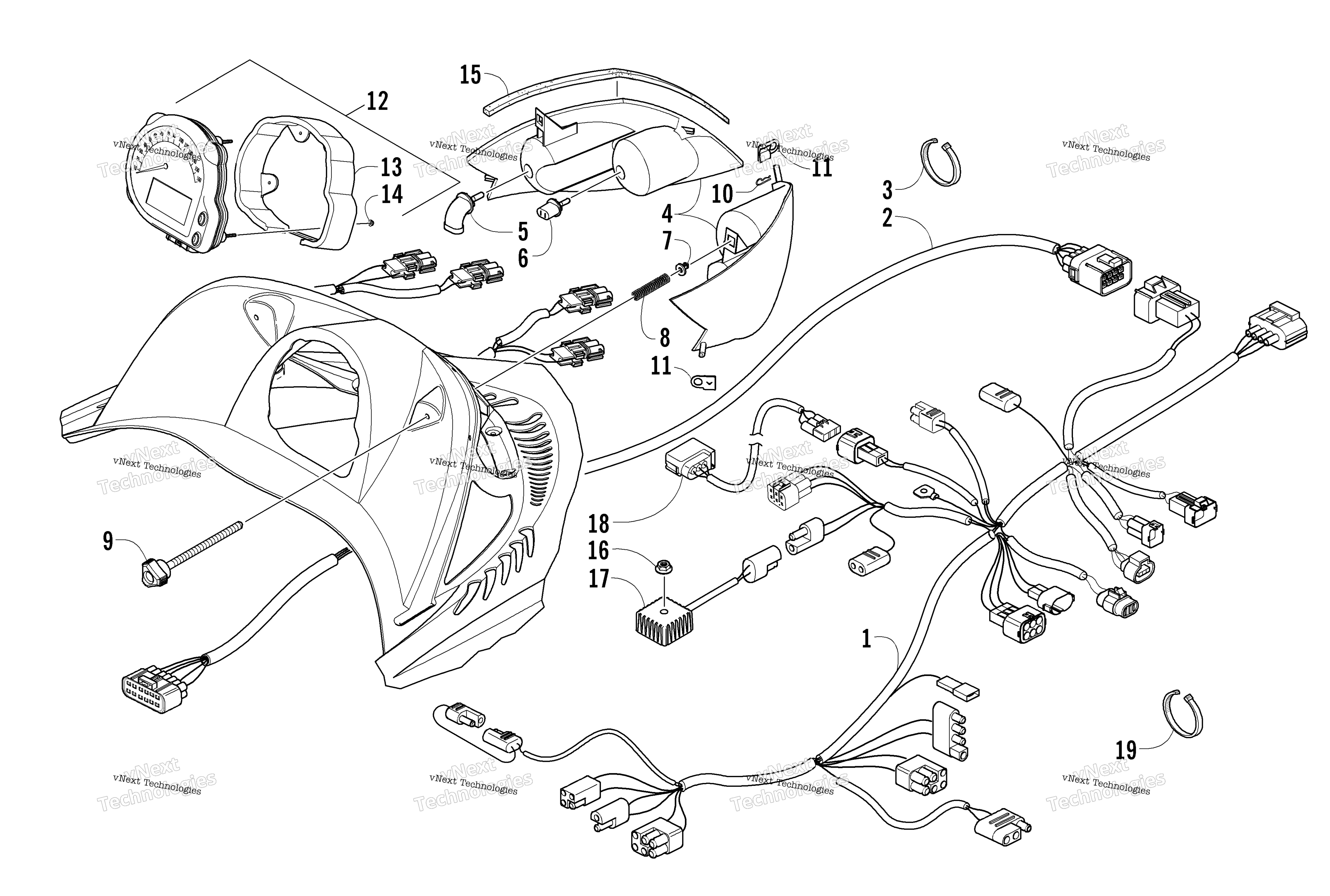 Headlight, Instruments, и Wiring Assemblies