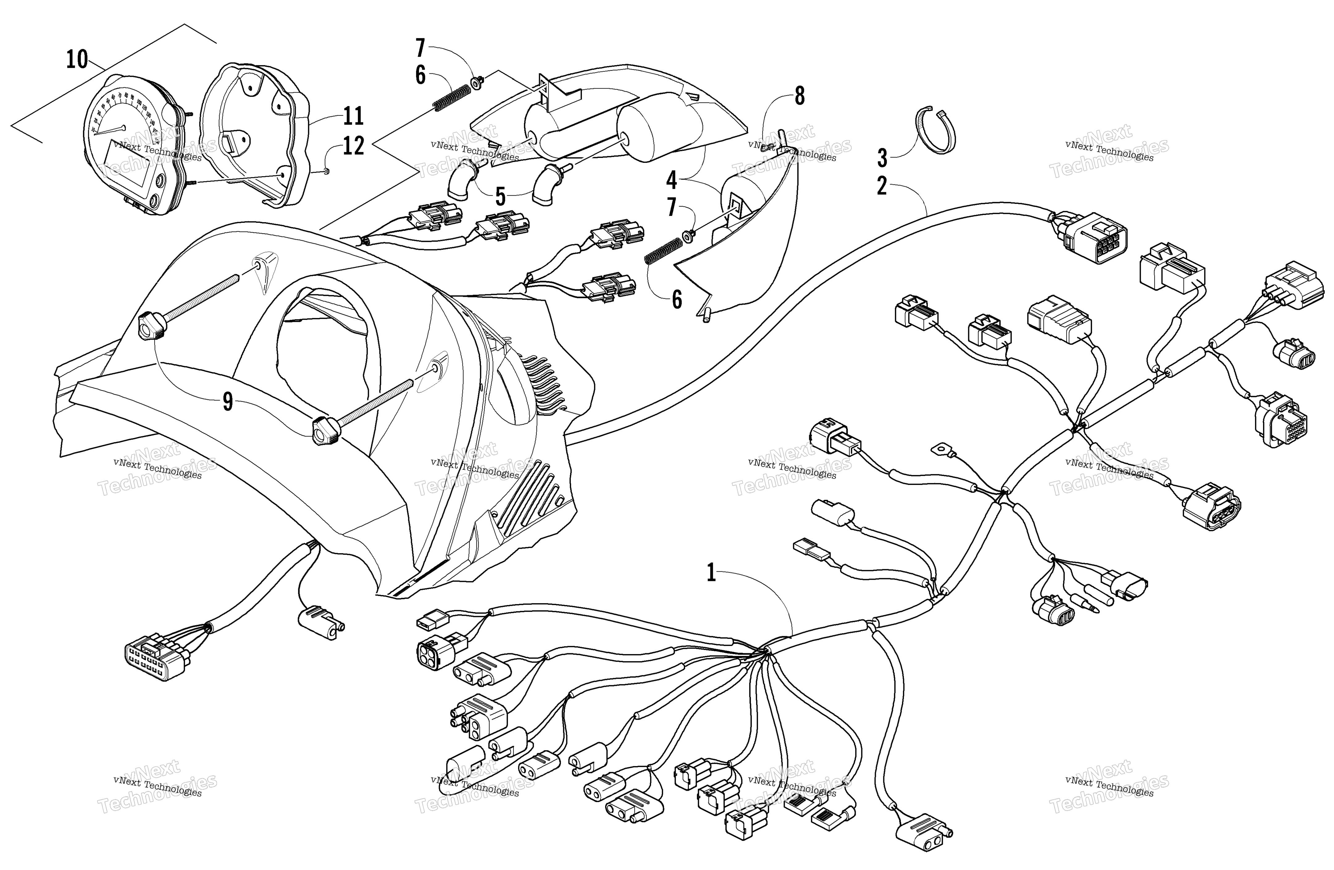 Headlight, Instruments, и Wiring Assemblies