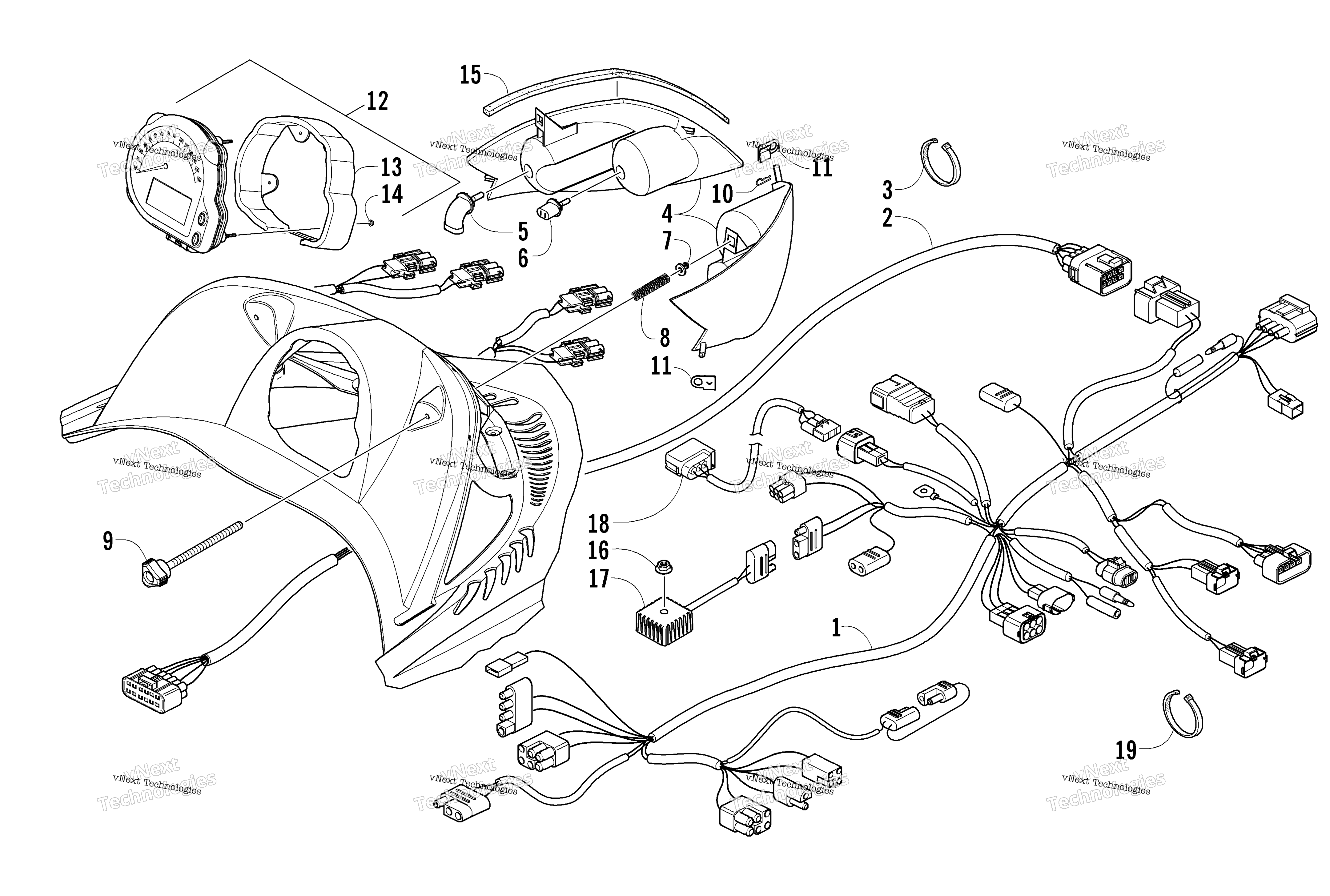 Headlight, Instruments, и Wiring Assemblies