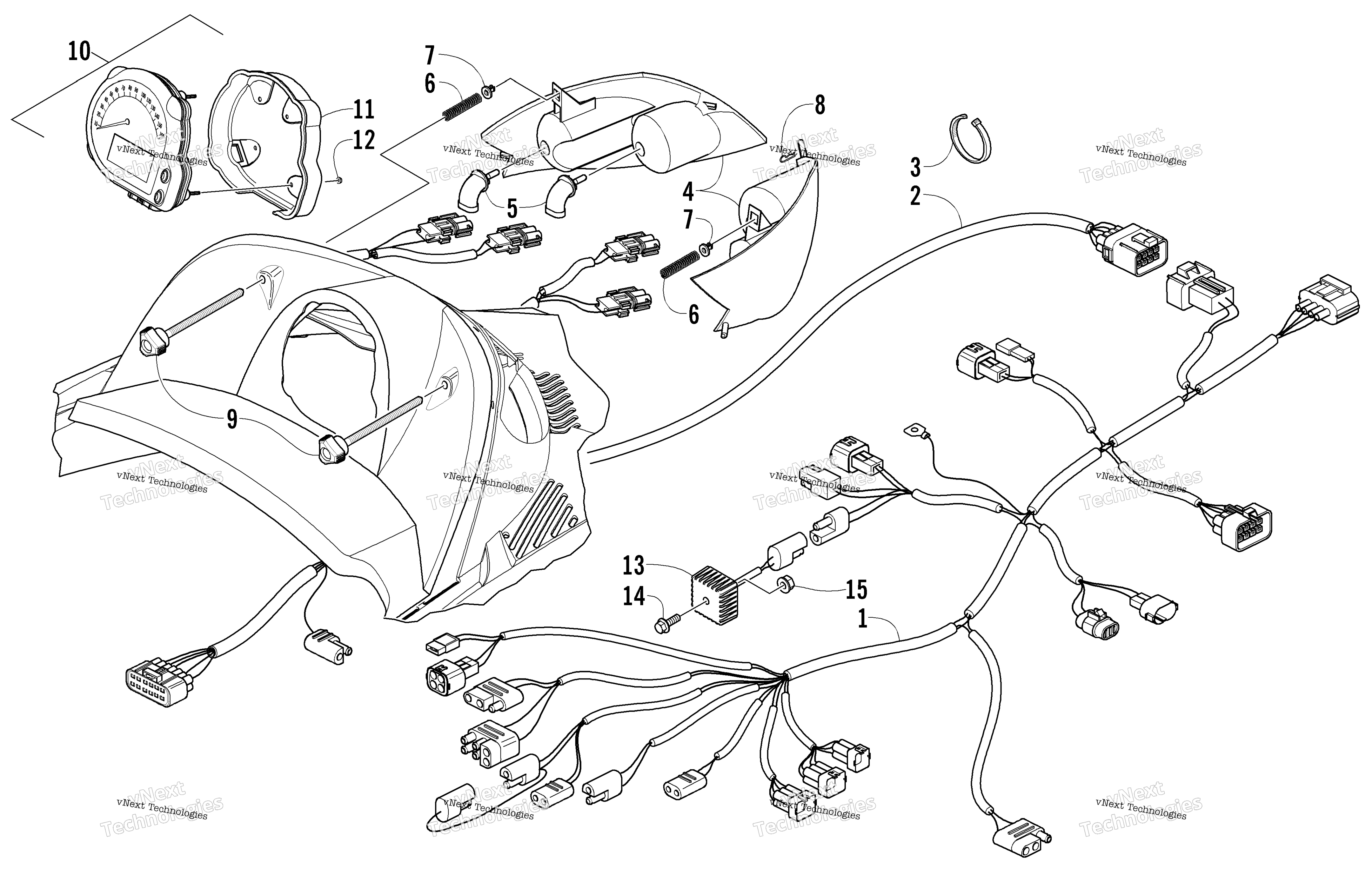 Headlight, Instruments, и Wiring Assemblies