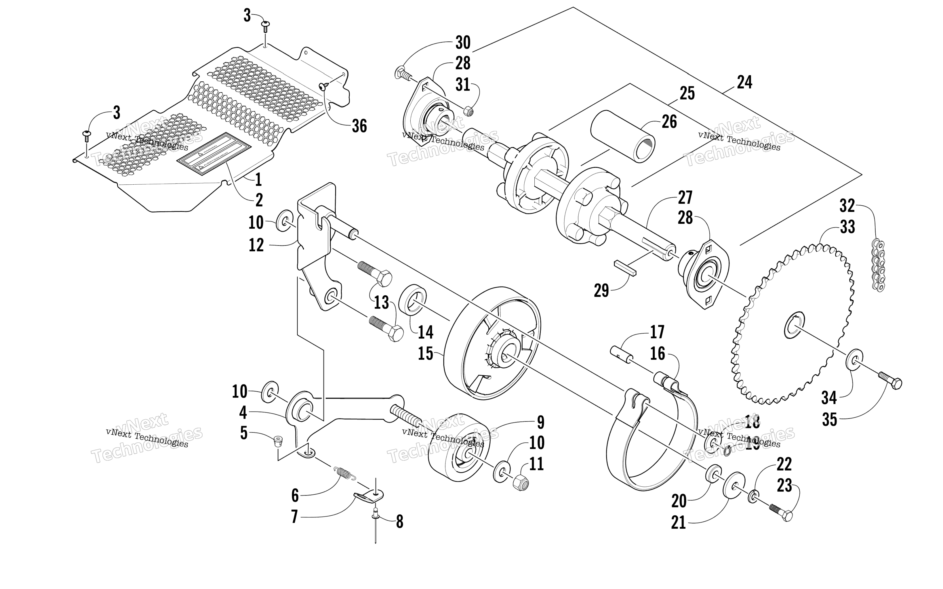 Привод Train Shaft And Brake Assemblies